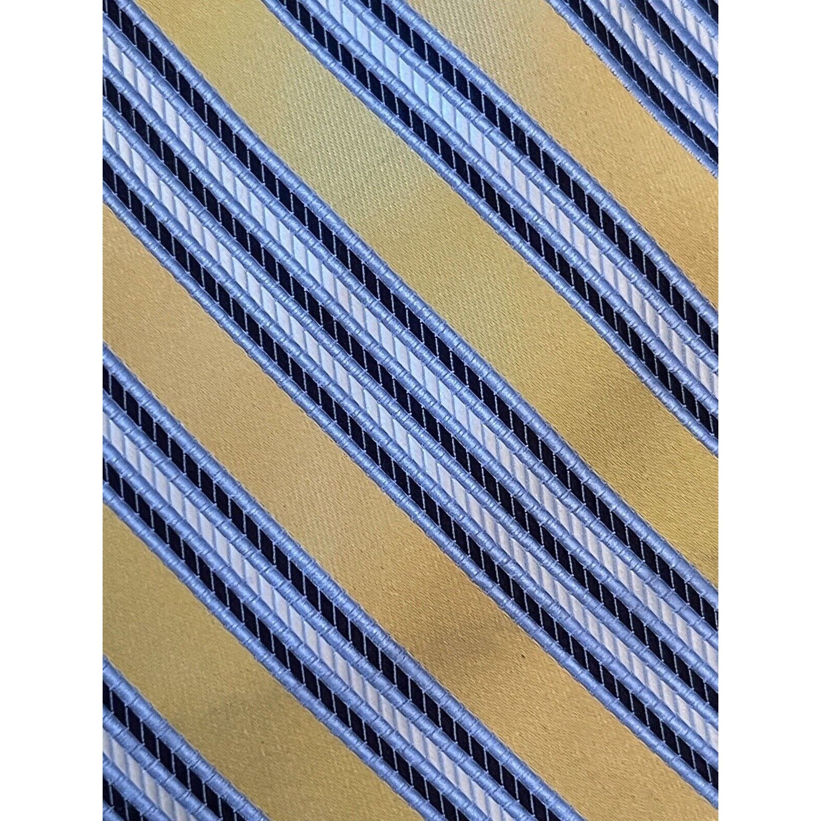 Fumagalli Fumagalli Gold Blue 100% Silk Men’s Neck Tie Made In China Size ONE SIZE - 9 Thumbnail