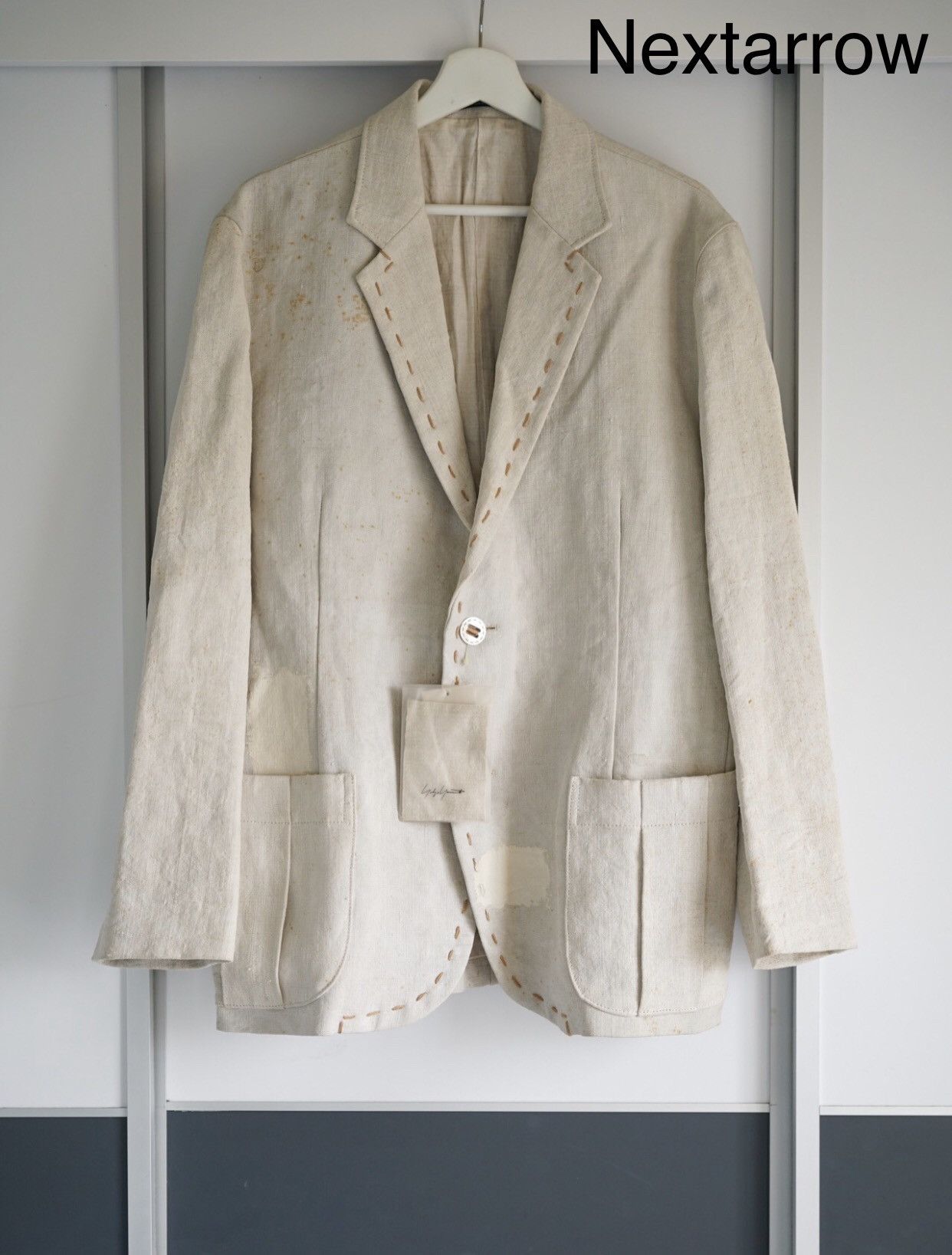 Yohji Yamamoto Yohji Yamamoto 05aw Silver Button Open Thread Sack Suit 2412 Size 42S - 1 Thumbnail