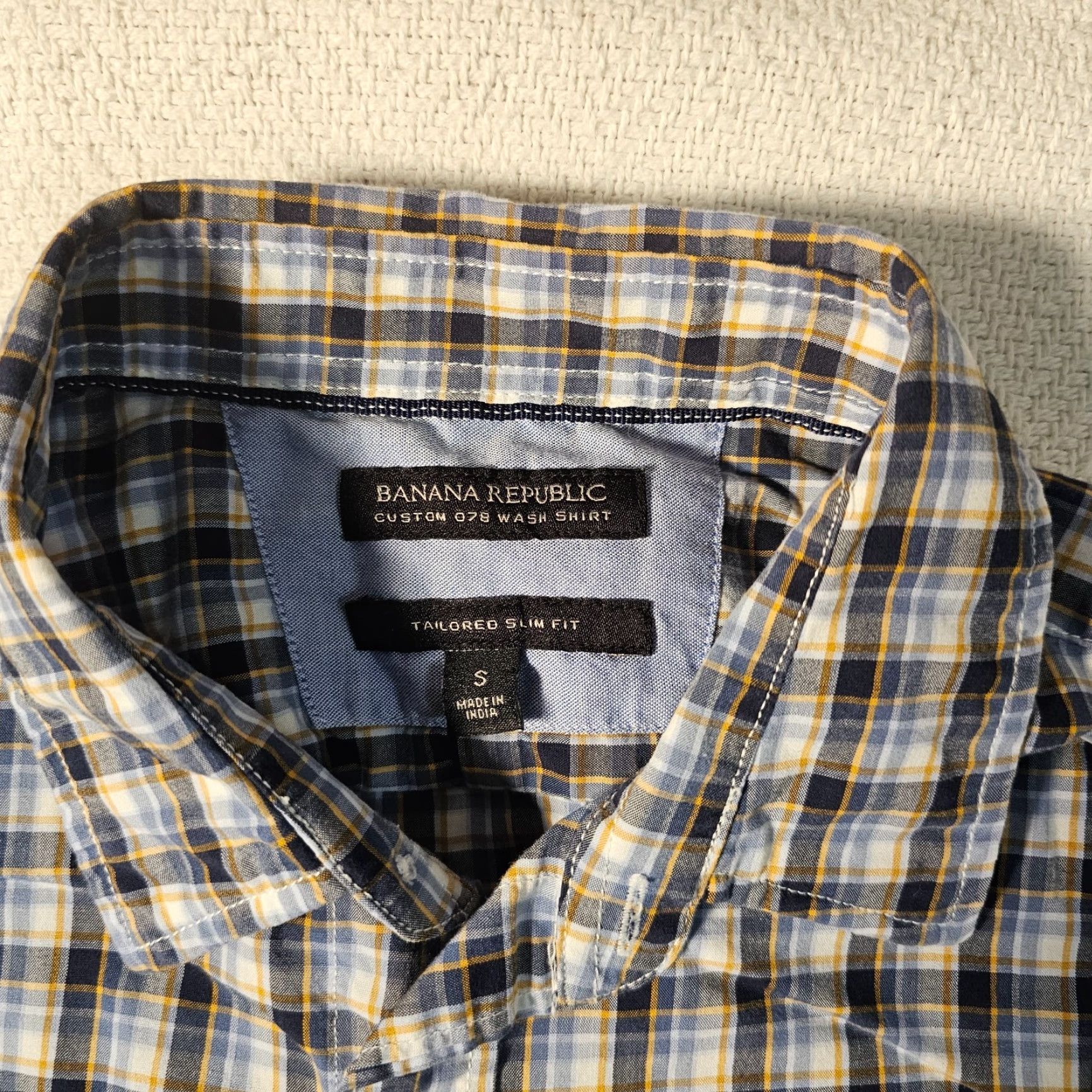 Banana Republic Banana Republic Button-Up Shirt Men Small Plaid Long Sleeve Blue Cotton Classic Preppy Mens Size US S / EU 44-46 / 1 - 2 Thumbnail
