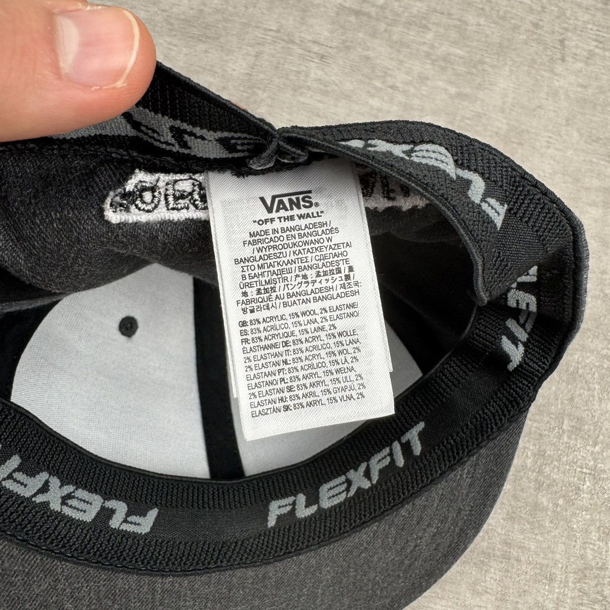 Vans Vans Grey Flexfit Cap Size ONE SIZE - 7 Thumbnail