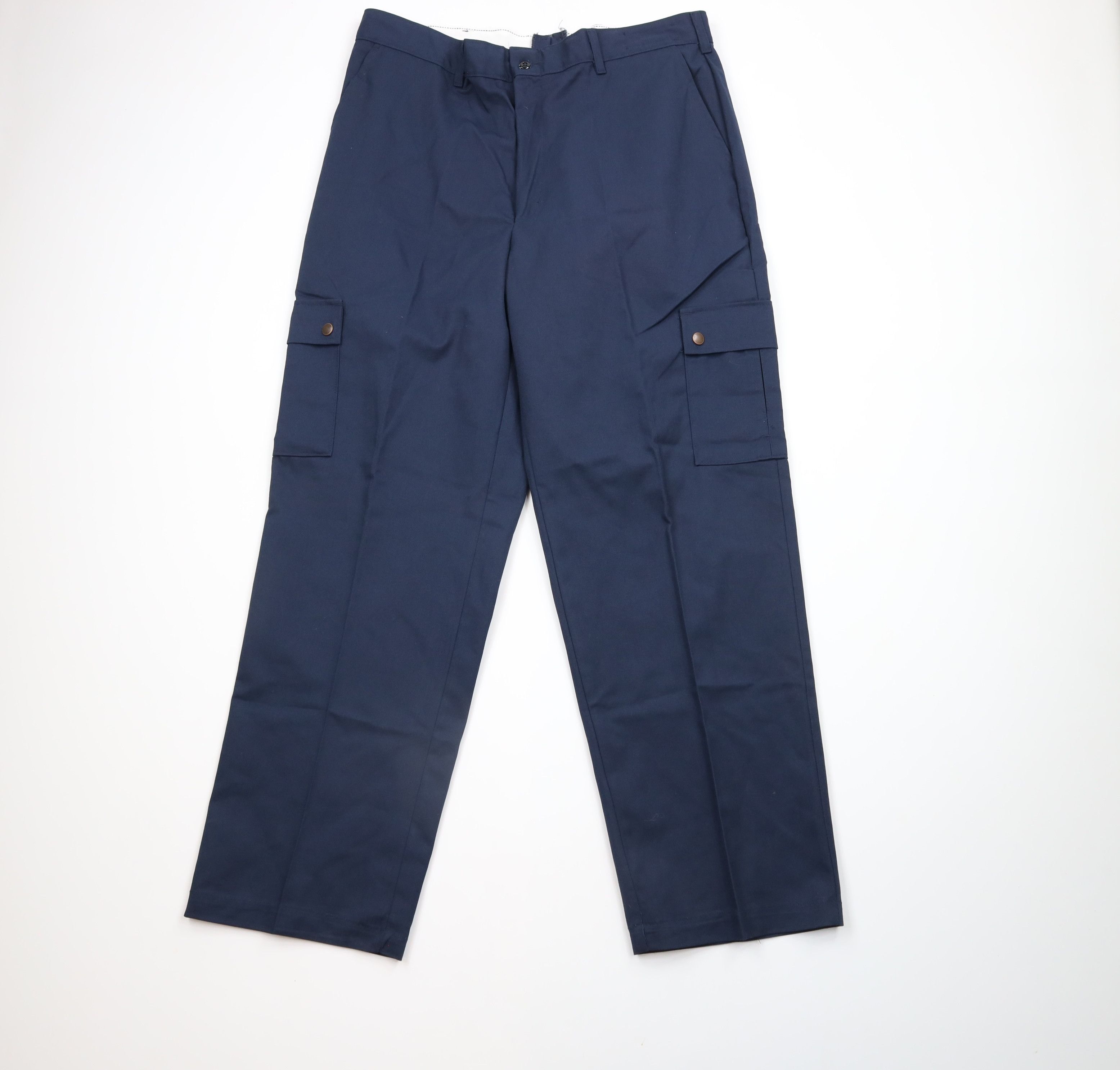 Vintage Vintage 90s Streetwear Leg Work Dungaree Cargo Pants Blue Size US 38 / EU 54 - 1 Thumbnail