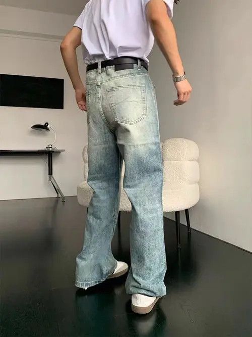 VIBE Washed and aged micro flare vintage ripped jeans Size US 32 / EU 48 - 5 Thumbnail