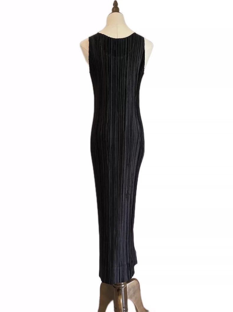 Issey Miyake Issey Miyake size:3 Black soft satin pleated dress Size M / US 6-8 / IT 42-44 - 3 Thumbnail