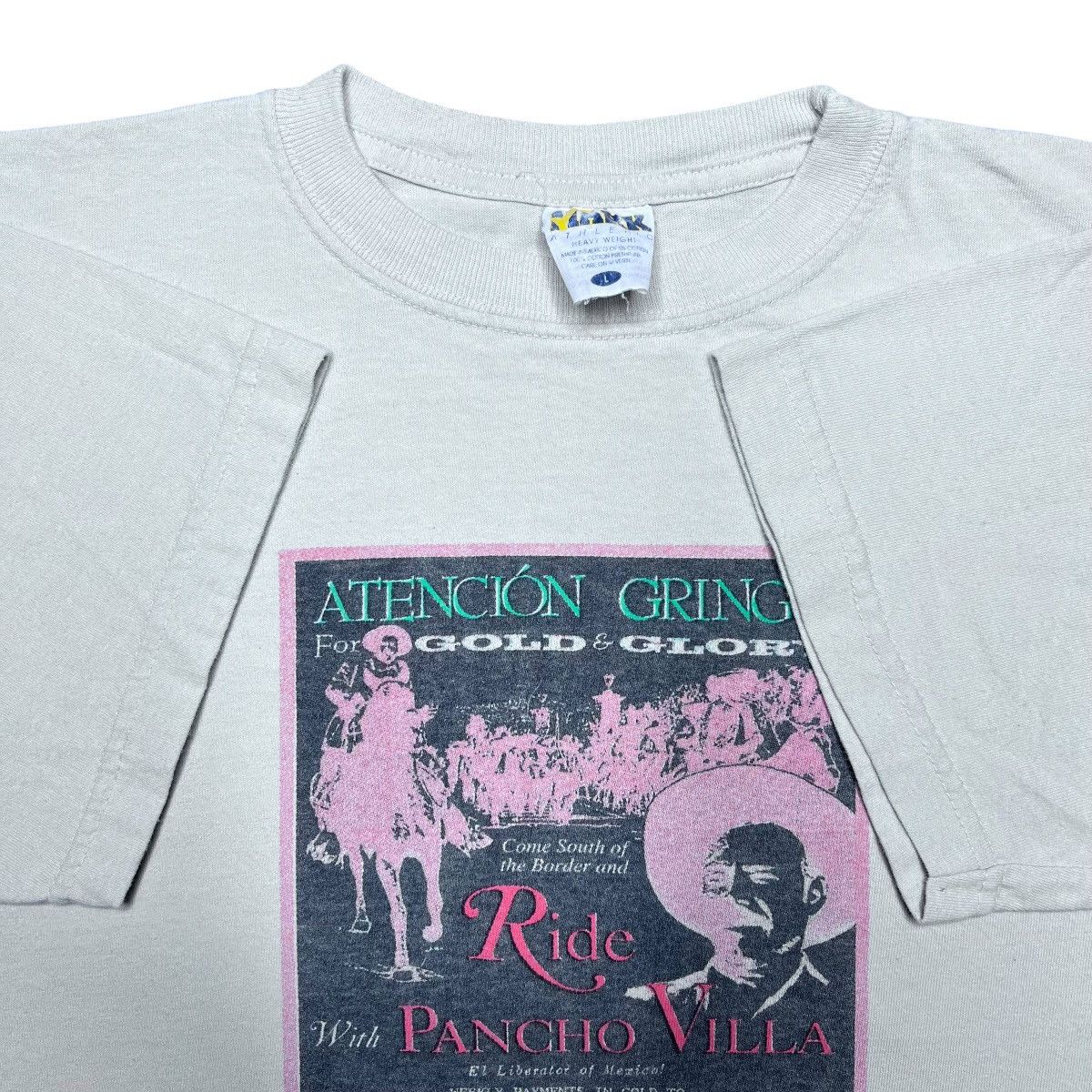 Other × Vintage Vintage 1990s Pancho Villa Atención Gringo Viva México Tee Size US L / EU 52-54 / 3 - 2 Thumbnail