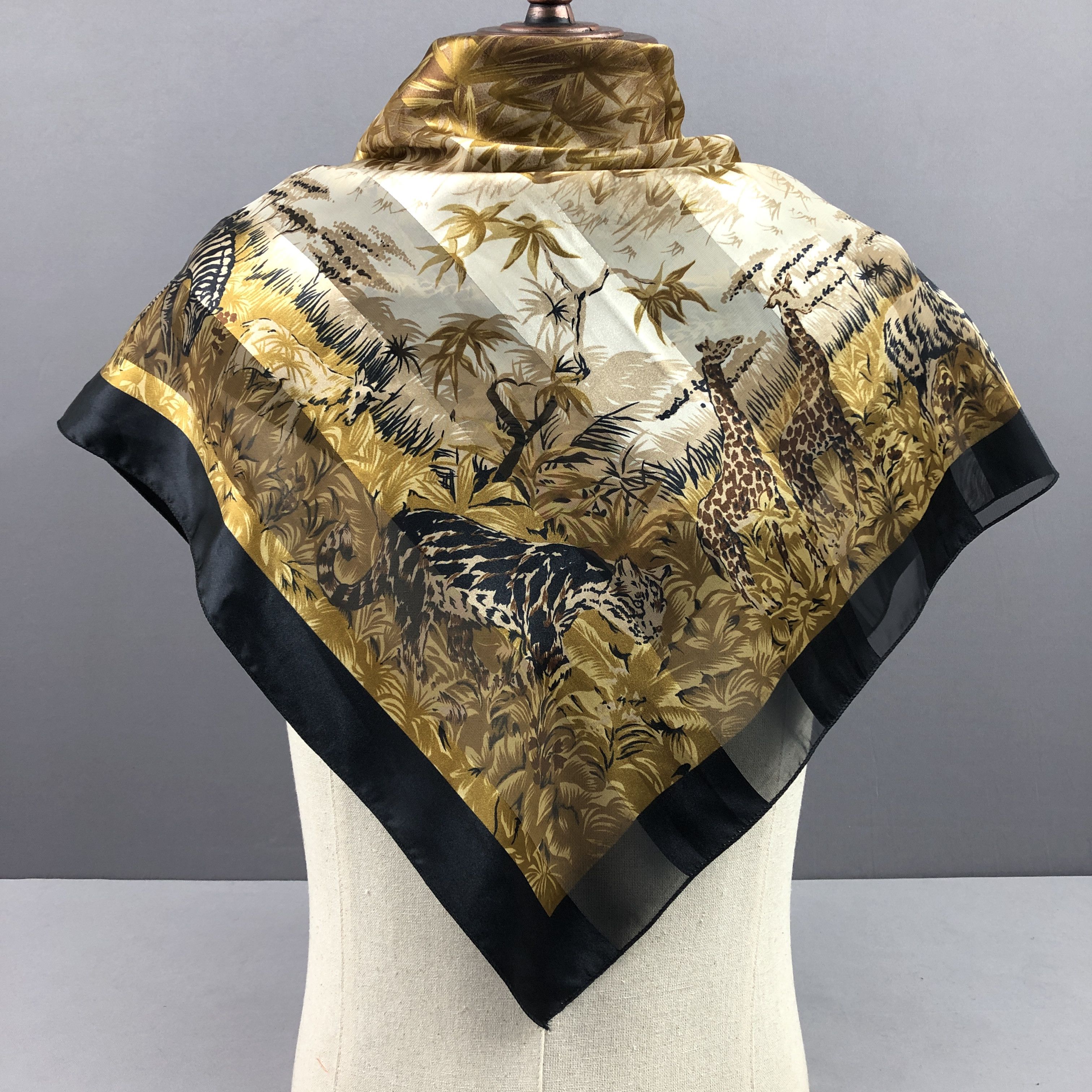 Japanese Brand Vintage Tiger Luxury SILK Scarf Twill Stole Wraps Scarves Size ONE SIZE - 2 Thumbnail
