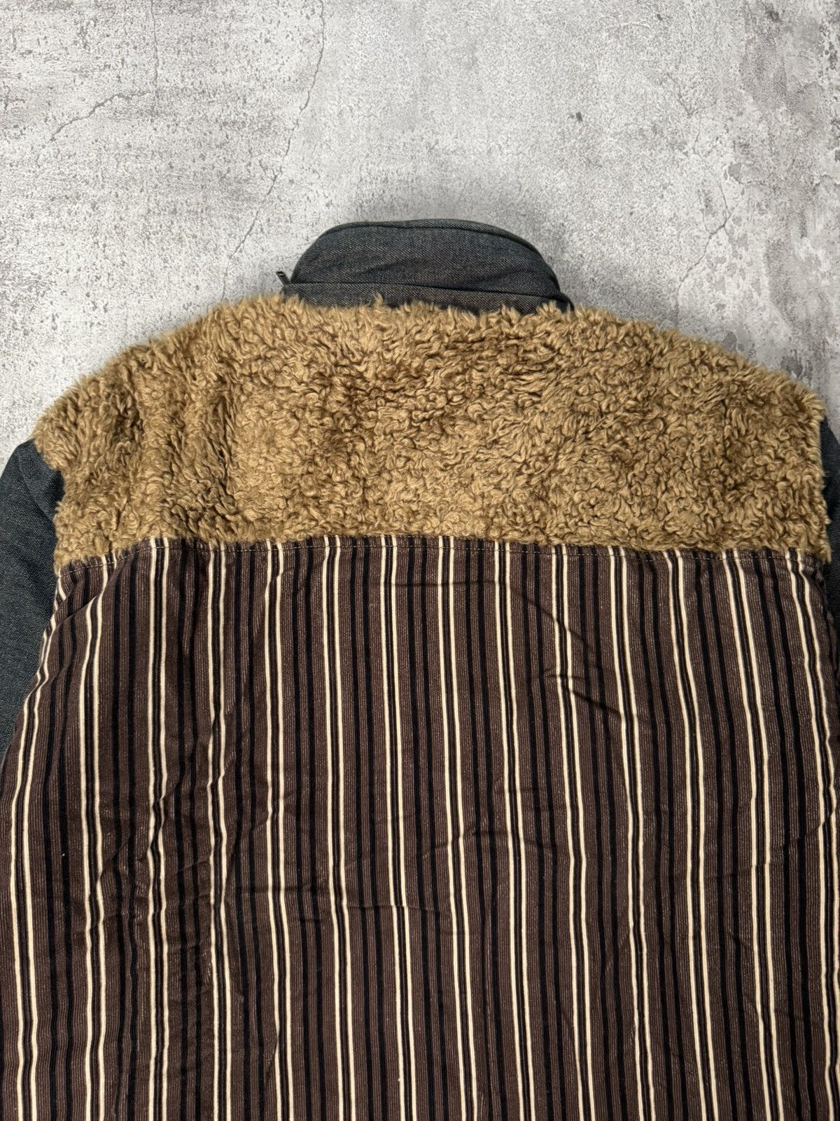 Japanese Brand VINTAGE 55 JAPANESE STRIPED JACKET WITH FUR Size US L / EU 52-54 / 3 - 5 Thumbnail