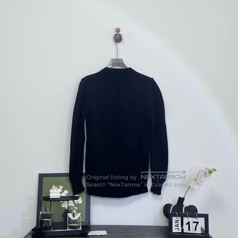 Givenchy Givenchy Black Distressed Logo Destroyed Knit Sweater Size US XS / EU 42 / 0 - 4 Thumbnail