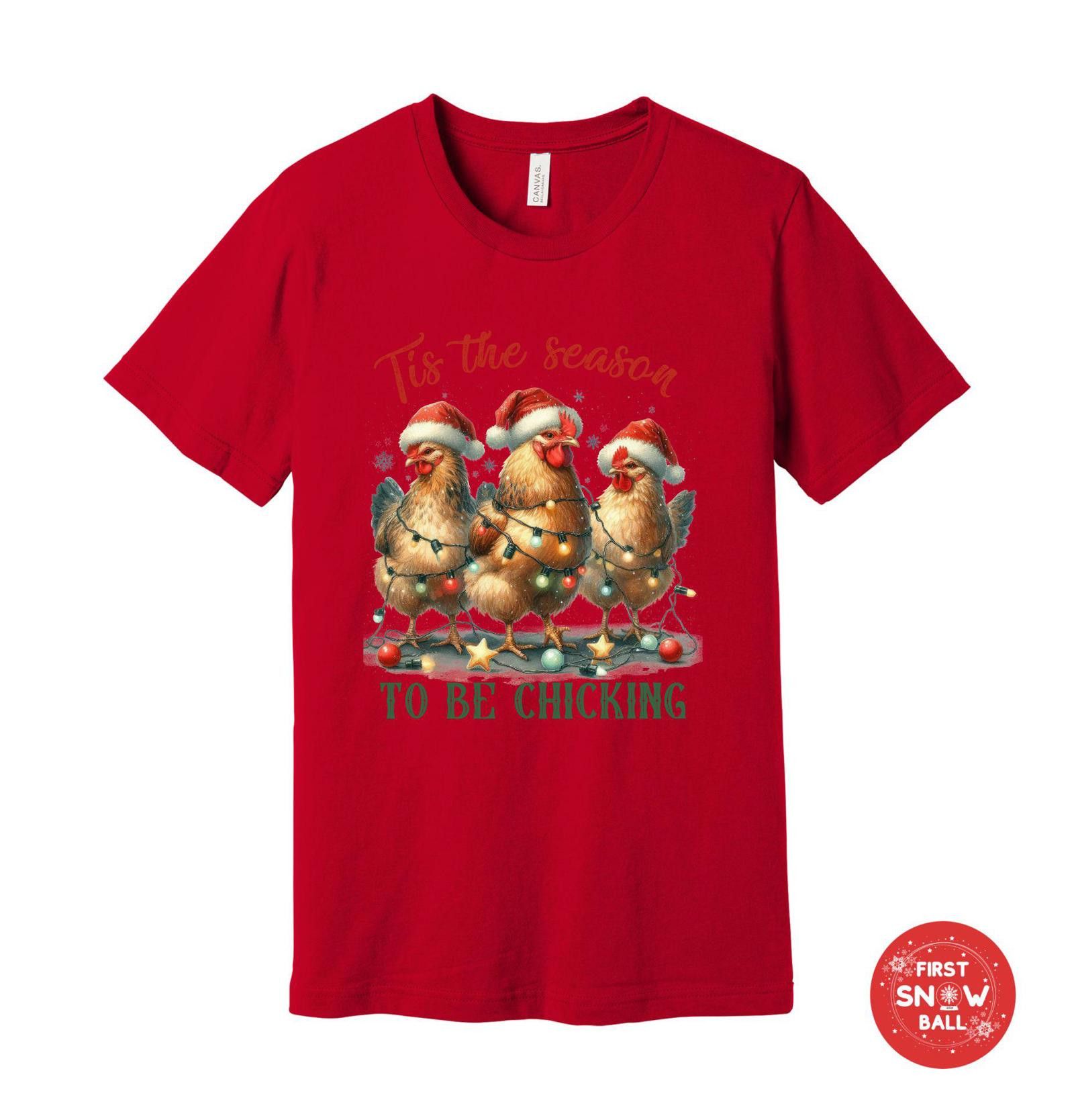 Designer To Be Chickening Christmas T-shirt, Funny Holiday Chicken Size ONE SIZE - 7 Thumbnail