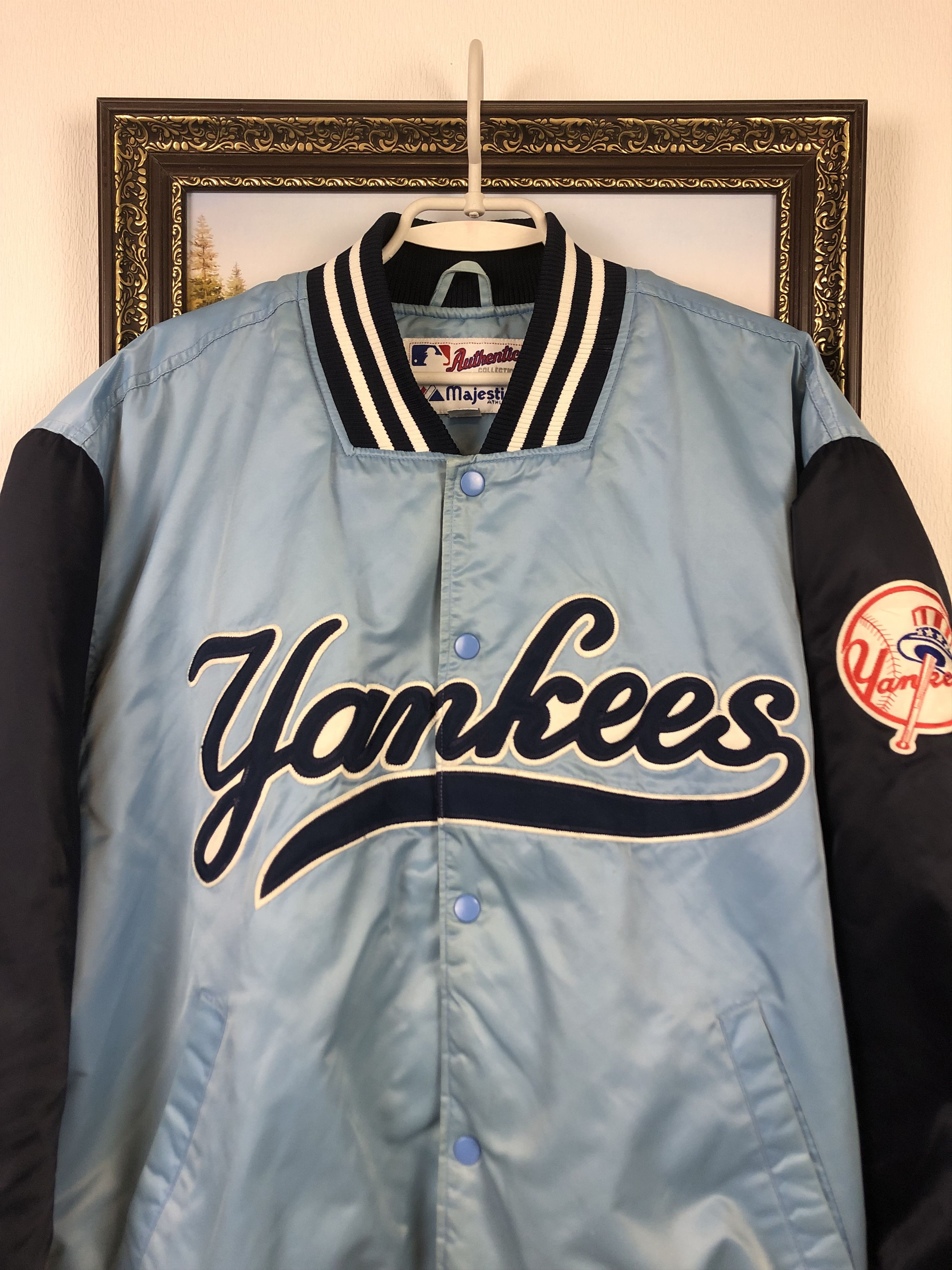 Starter × Vintage Vintage New York Yankees Satin Bomber Jacket MLB Rare Size US L / EU 52-54 / 3 - 2 Thumbnail
