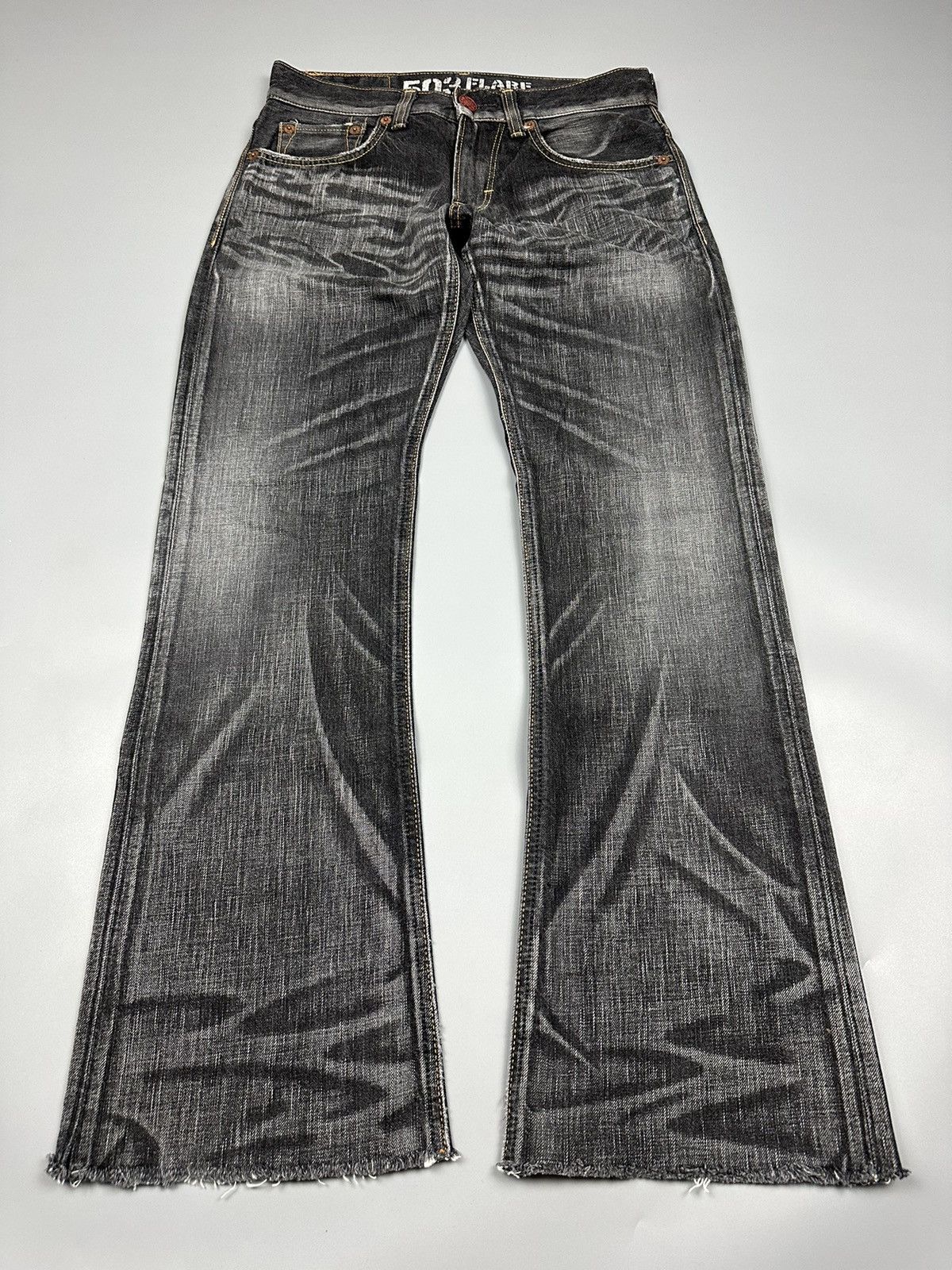 Edwin × Japanese Brand 🔥Nice🔥Vintage Edwin 503 Whiskered Flare Denim Size US 31 - 3 Thumbnail