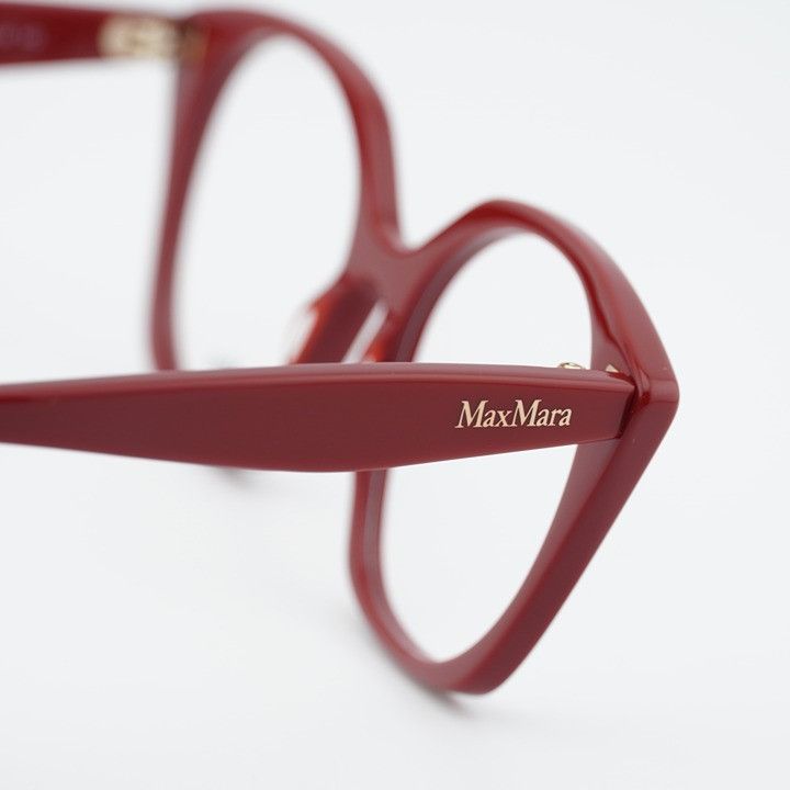 Max Mara Max Mara MM5082 066 Eyeglasses Red 53mm Square Frame Size ONE SIZE - 4 Thumbnail