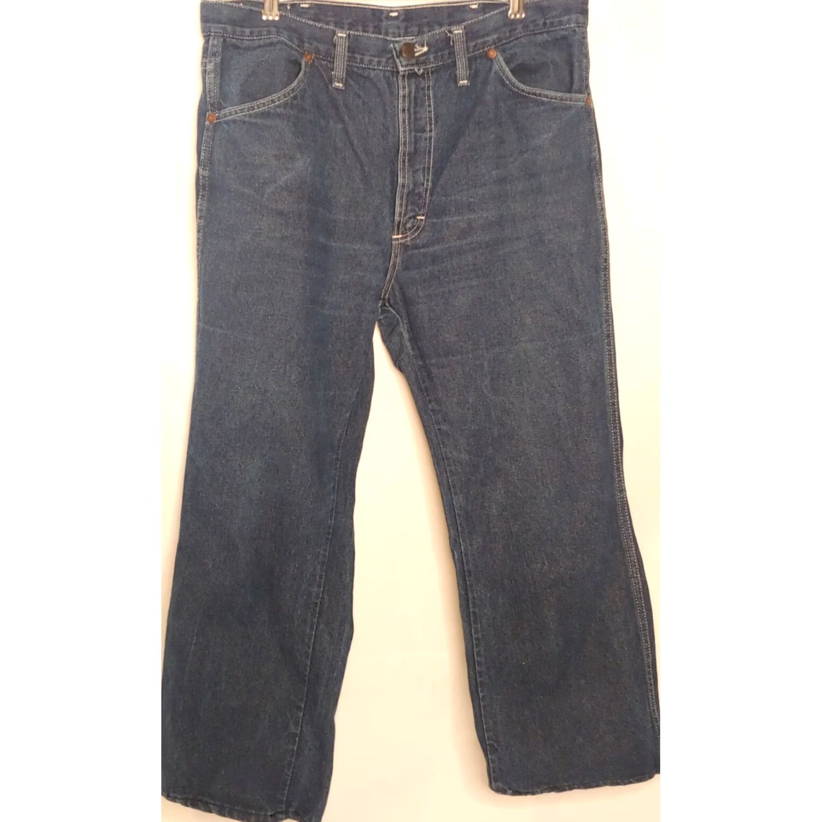 Vintage VINTAGE Mr Leggs Jeans Western Style 36x27 Denim Cotton 5-Pocket Regular Jeans Mens Boys for Adults Wearing Western Theme 1970s Dark Wash Size US 36 / EU 52 - 2 Thumbnail