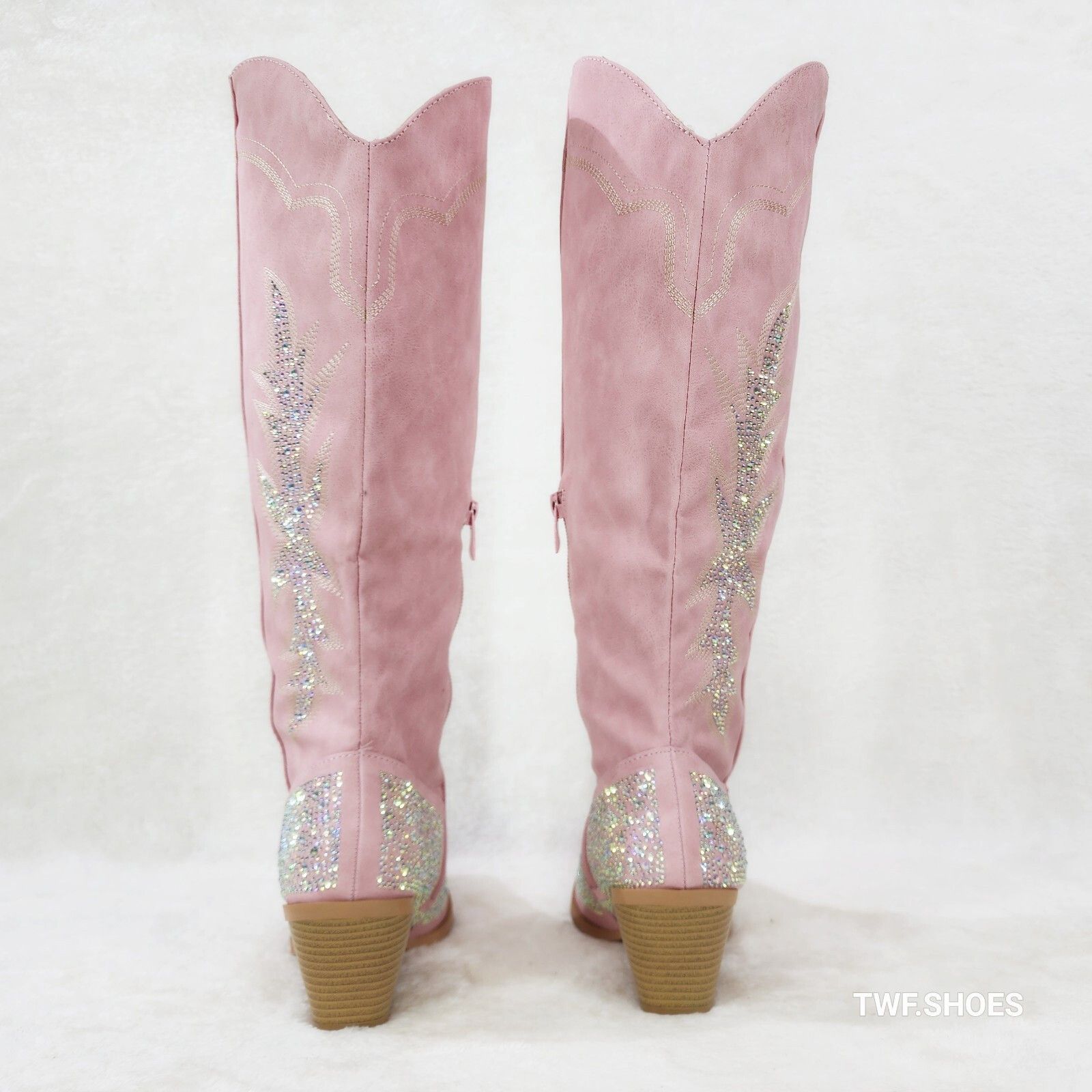 Other Annie Pink Leatherette With Rhinestones Country Glam Western Size US 9 / IT 39 - 5 Thumbnail