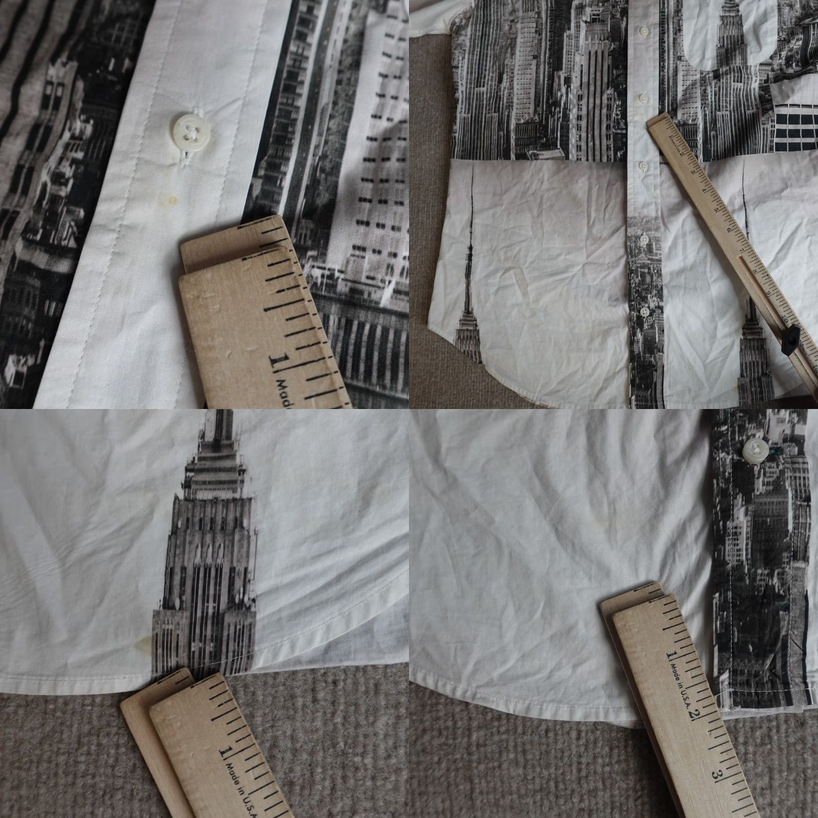 Vintage Gitman Vintage Mens Shirt Medium White New York Empire State Casual Button-Down Collared Button-Up USA Theme 3 Pockets Regular Cotton Size US M / EU 48-50 / 2 - 8 Thumbnail