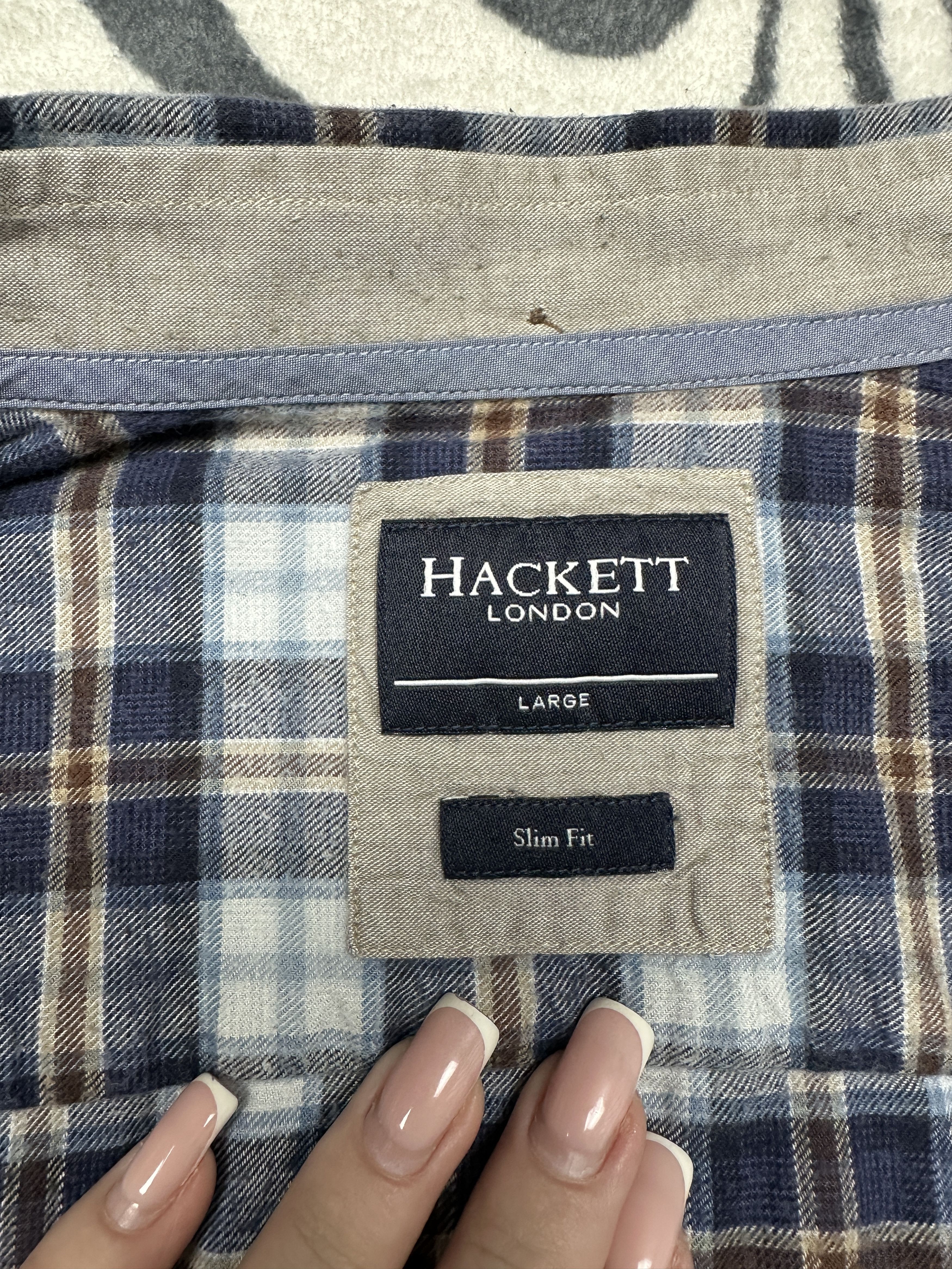 Hackett Hackett London Mens Flannel Plaid Shirt Slim Fit Size US L / EU 52-54 / 3 - 3 Thumbnail