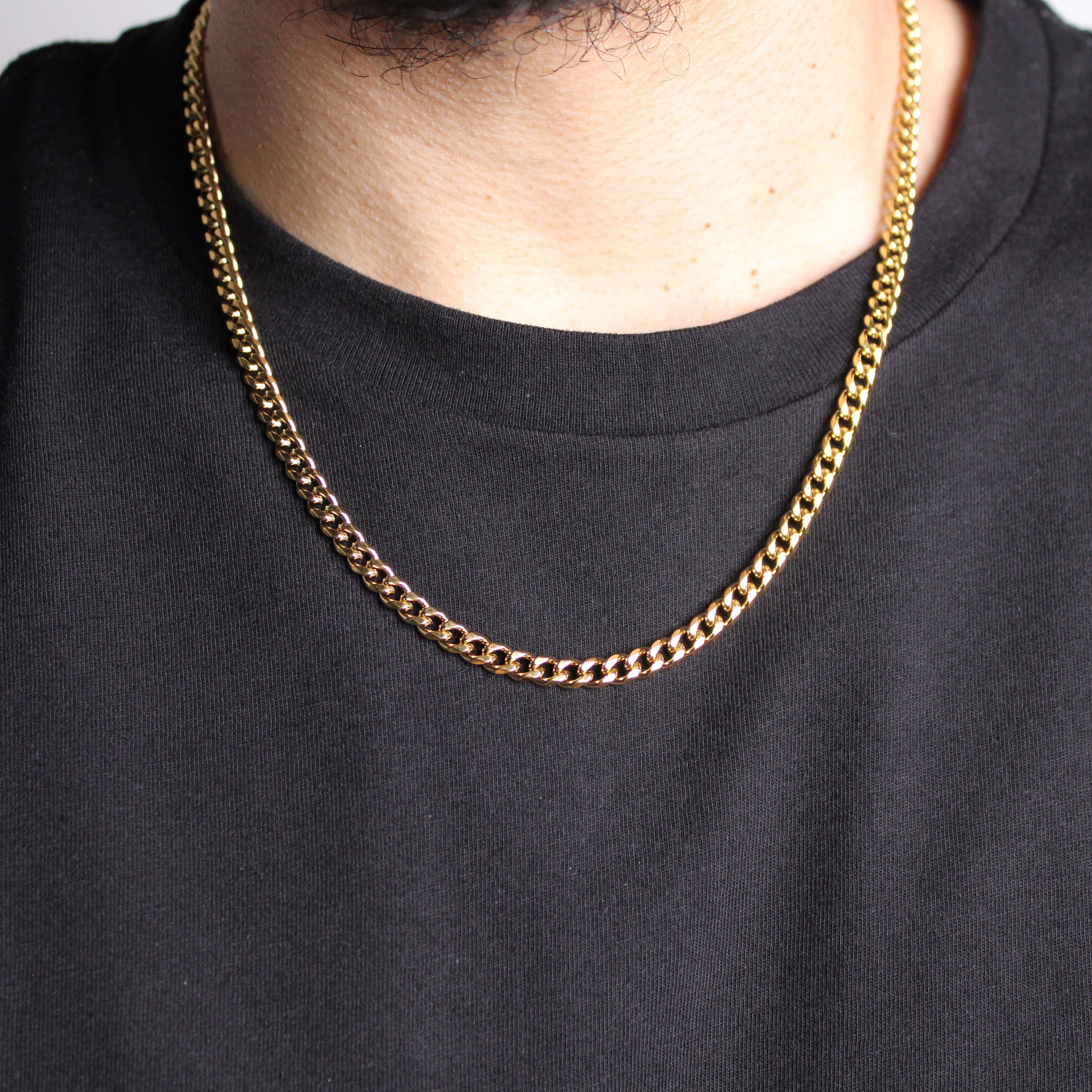 Jewelry Gold Cuban Link Chain & Bracelet Set Size ONE SIZE - 3 Thumbnail