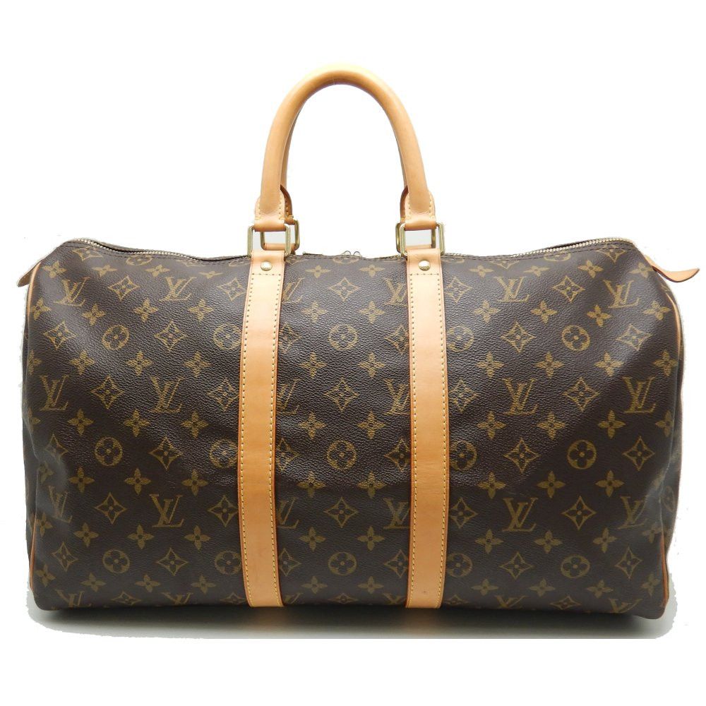 Louis Vuitton Monogram Keepall 45 Brown Boston Bag