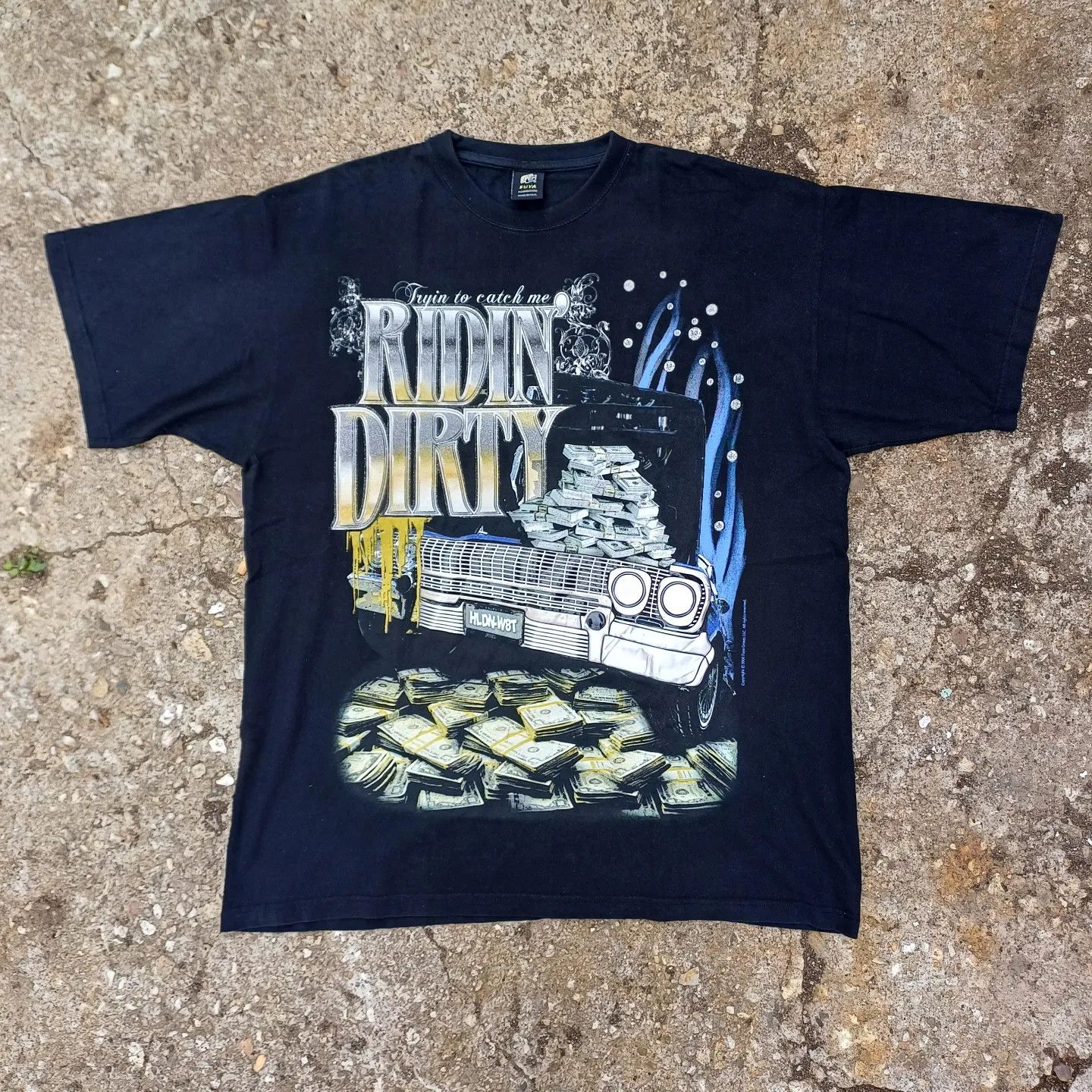 Rap Tees × Vintage Vintage 'Ridin Dirty' T-Shirt FUYA Made in U.S.A Size US XL / EU 56 / 4 - 1 Thumbnail