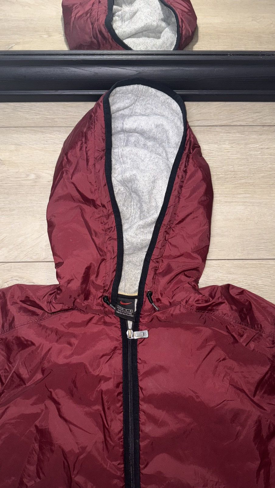Nike Vintage / Y2K 1990s Maroon Nike Embroidered Logo Windbreaker Size US L / EU 52-54 / 3 - 5 Thumbnail