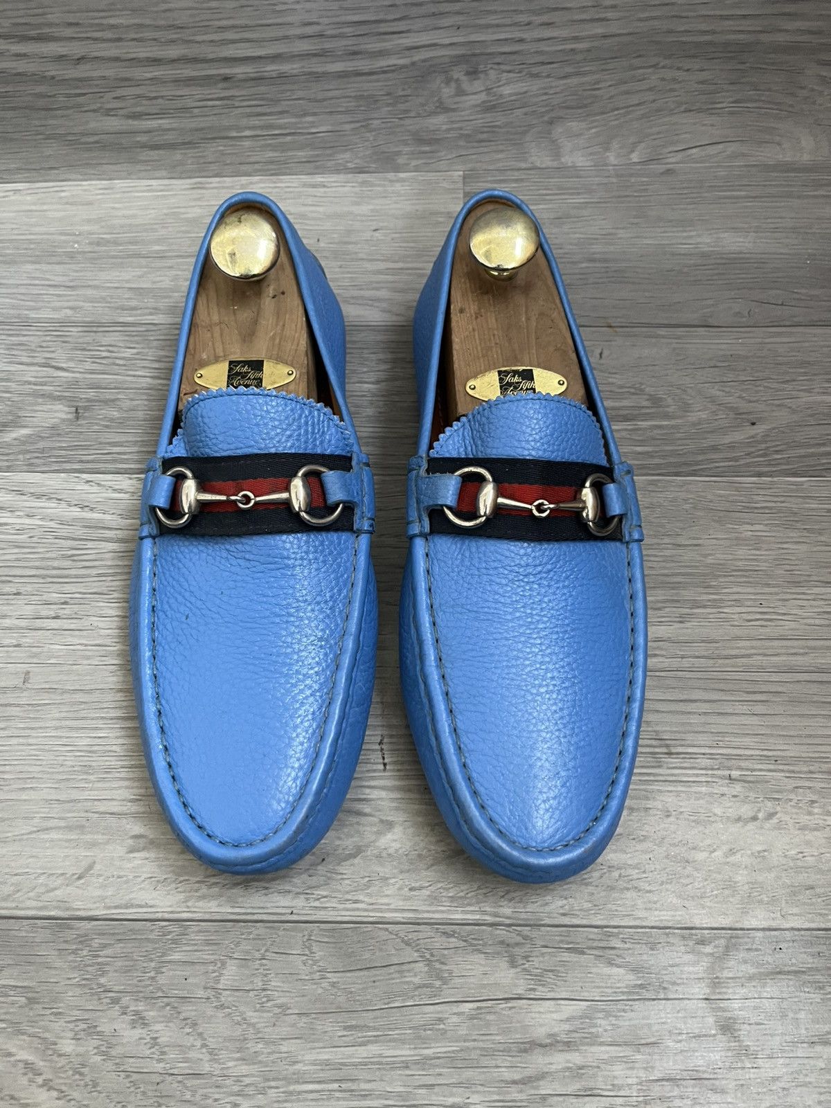 Gucci Gucci horsebit blue leather driving loafers sz 42 Size US 9 / EU 42 - 2 Thumbnail