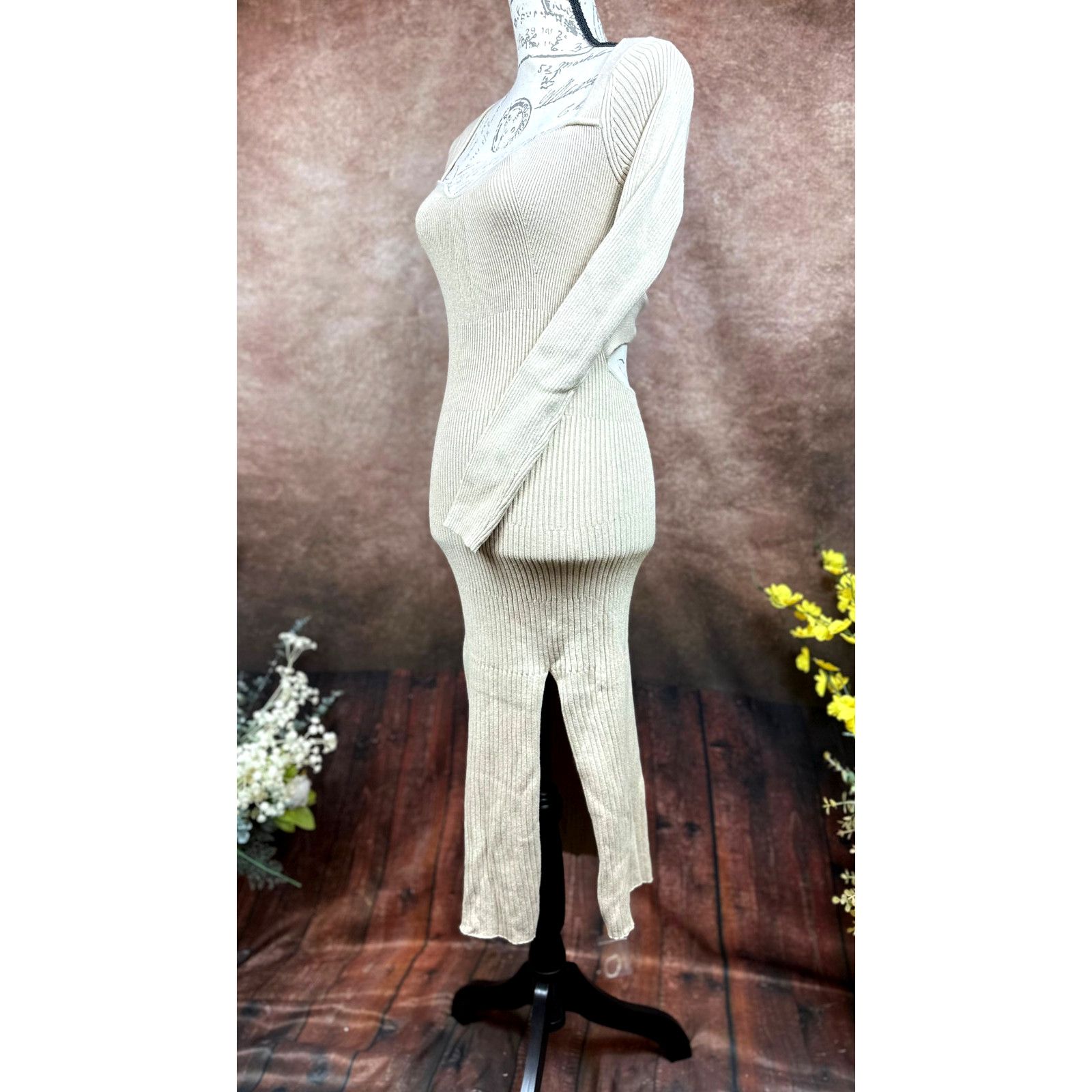 Other Skin Worldwide Mariana Cut Out Dress - Sable - size L Size L / US 10 / IT 46 - 12 Thumbnail
