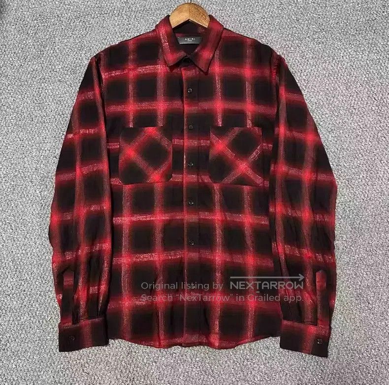 Amiri Amiri Red and Black Plaid Shirt Size US M / EU 48-50 / 2 - 1 Thumbnail