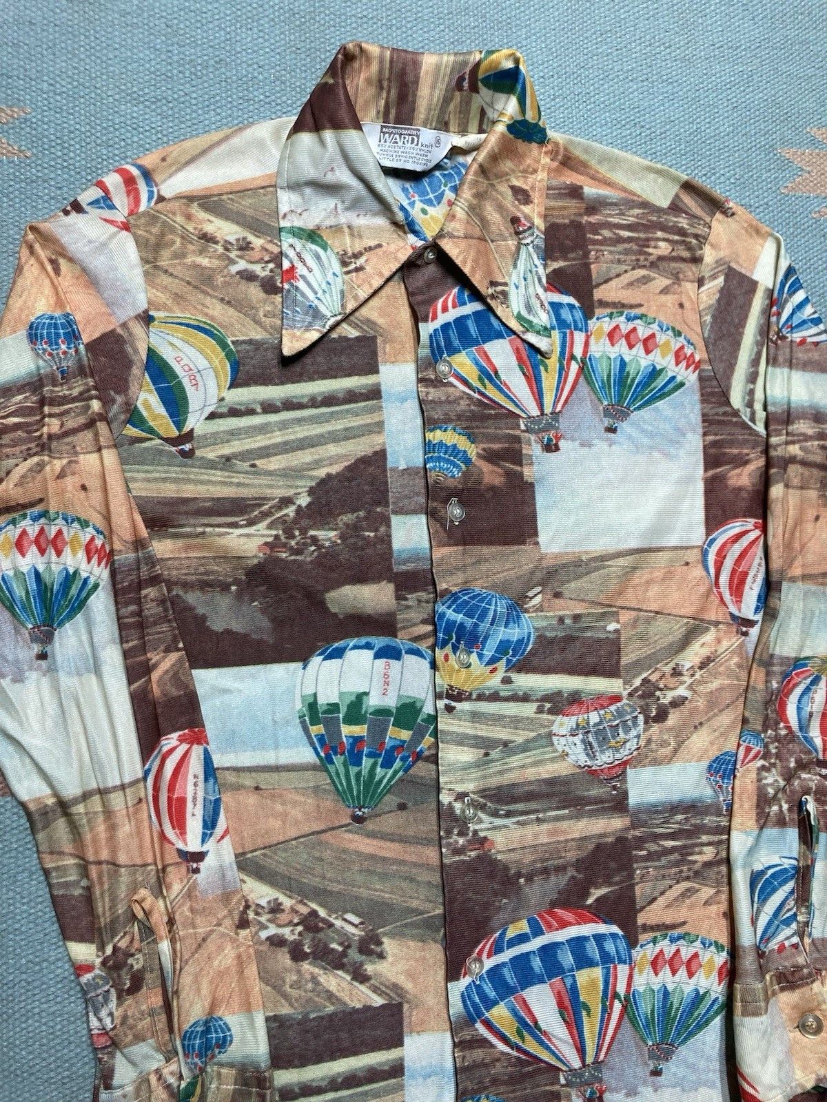 Vintage Vtg 70s disco shirt picture print hot air balloon women’s 16 Size M / US 6-8 / IT 42-44 - 2 Thumbnail