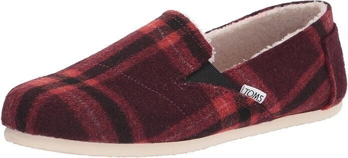 Toms Toms Plaid Redondo Loafer Flat Shoes Red Black ( 9 ) Size US 9 / IT 39 - 1 Thumbnail