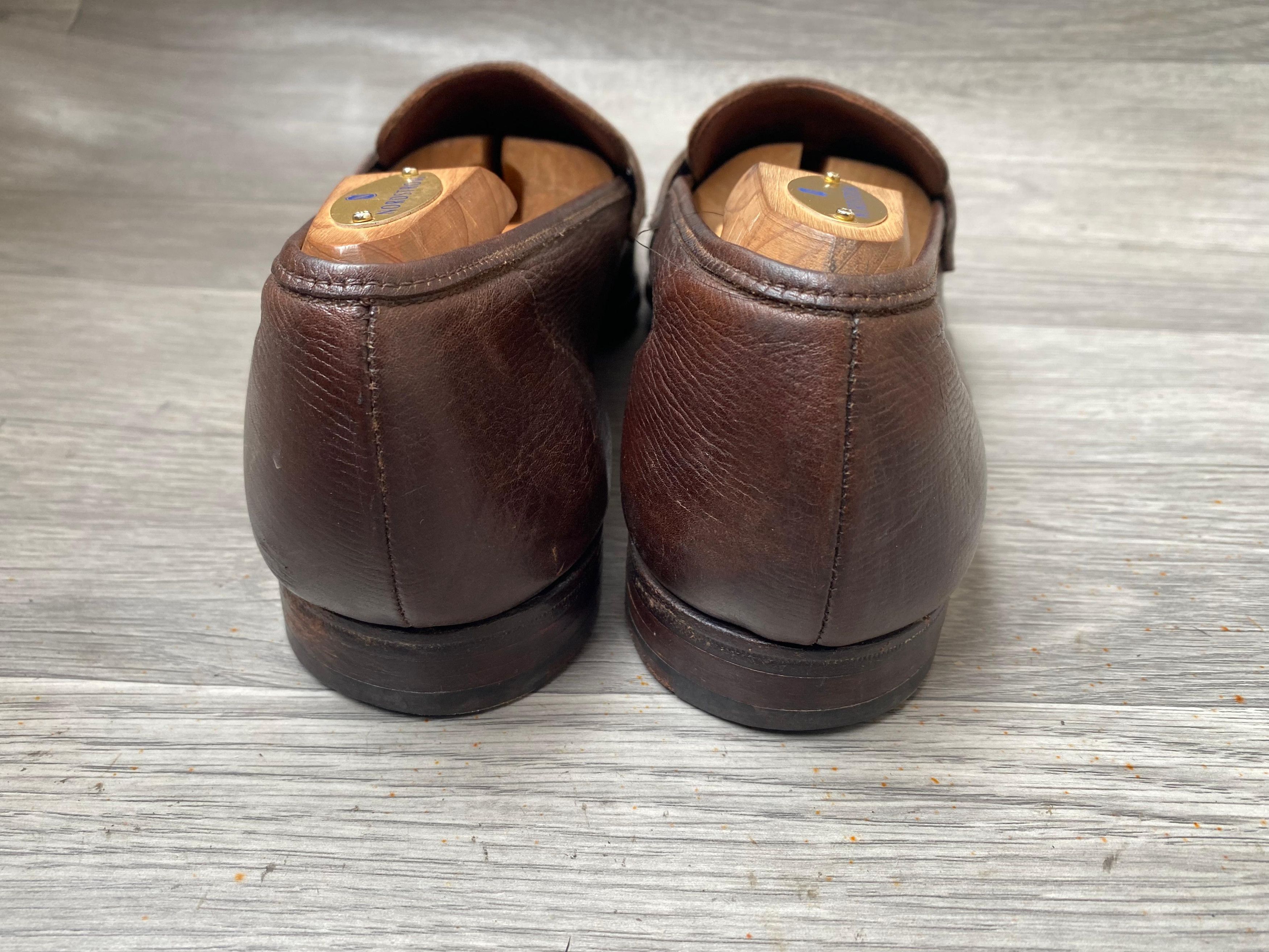 Crockett & Jones Crockett&Jones Brown Grain Leather Penny Loafers Sz US 10.5E Size US 10.5 / EU 43-44 - 3 Thumbnail