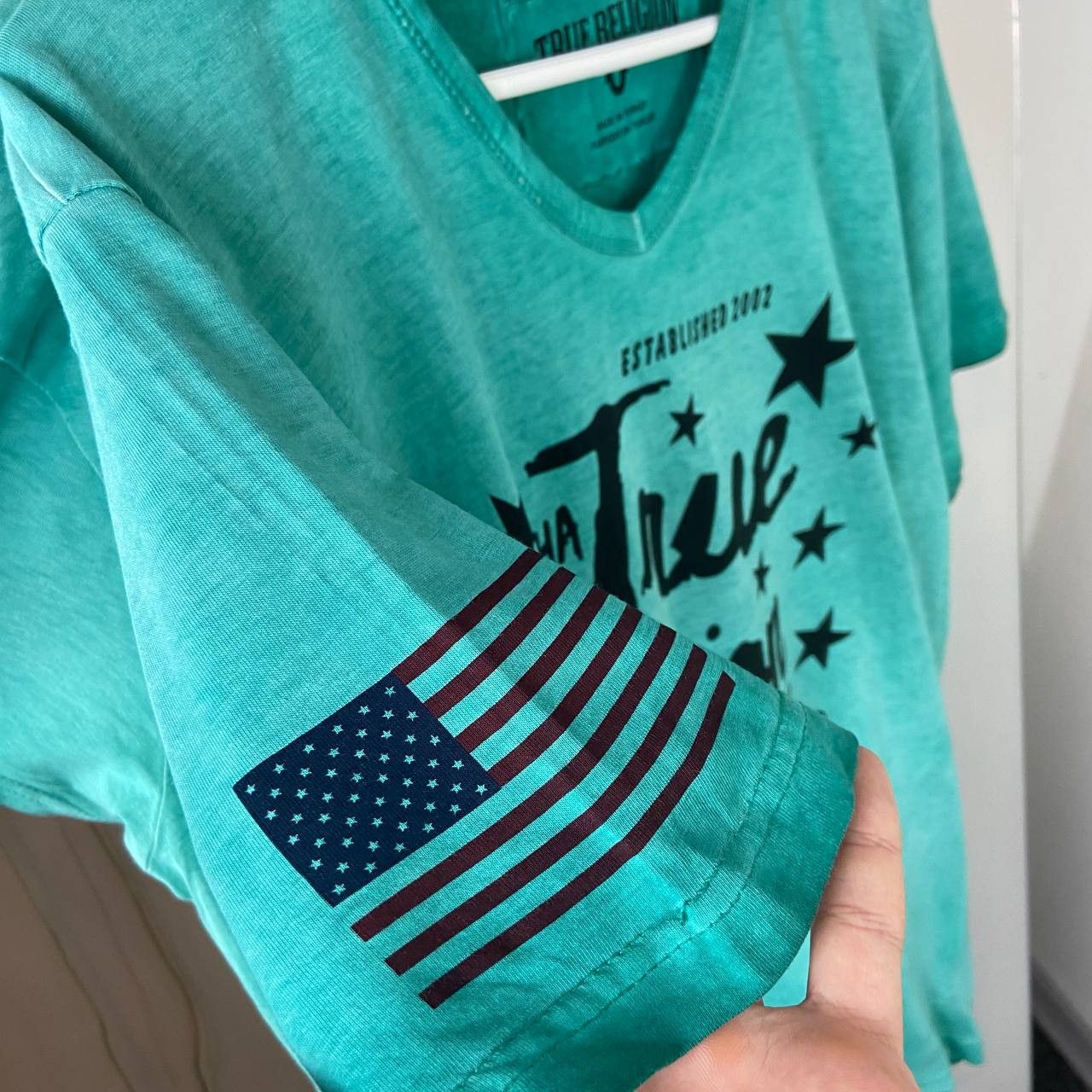 True Religion True Religion Vintage Big Logo V-Neck T-Shirt Size US XL / EU 56 / 4 - 5 Thumbnail