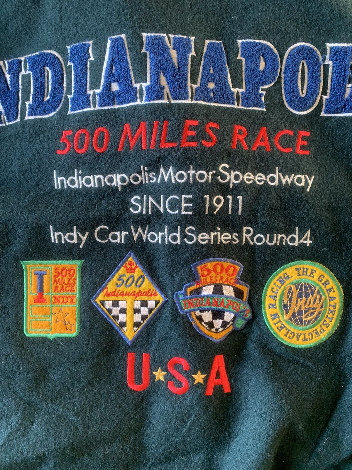 Japanese Brand Indianapolis Motor Speedway varisty jacket rare back design Size US L / EU 52-54 / 3 - 10 Thumbnail