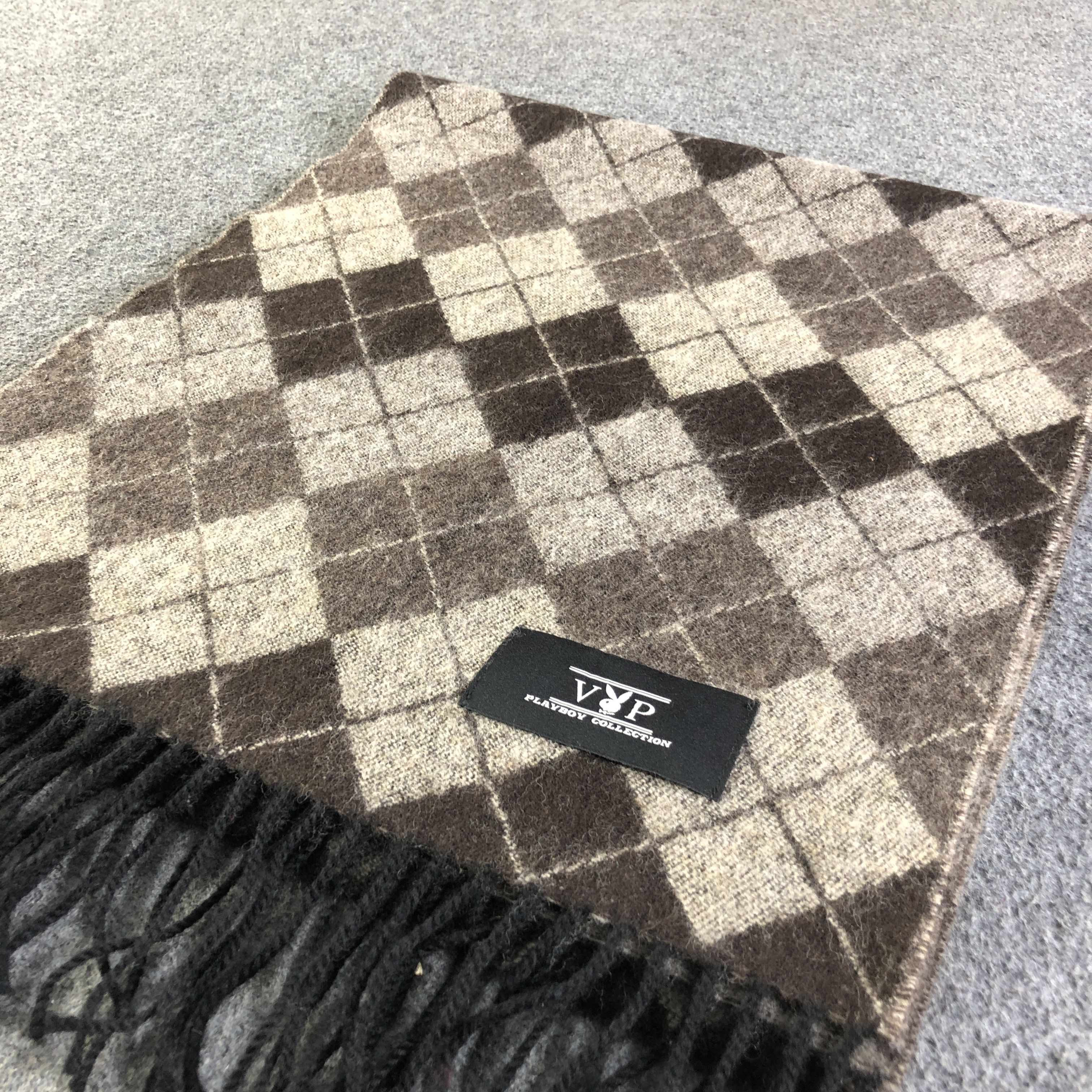 Playboy Playboy Argyle Wool Scarf Muffler V2724 Size ONE SIZE - 4 Thumbnail