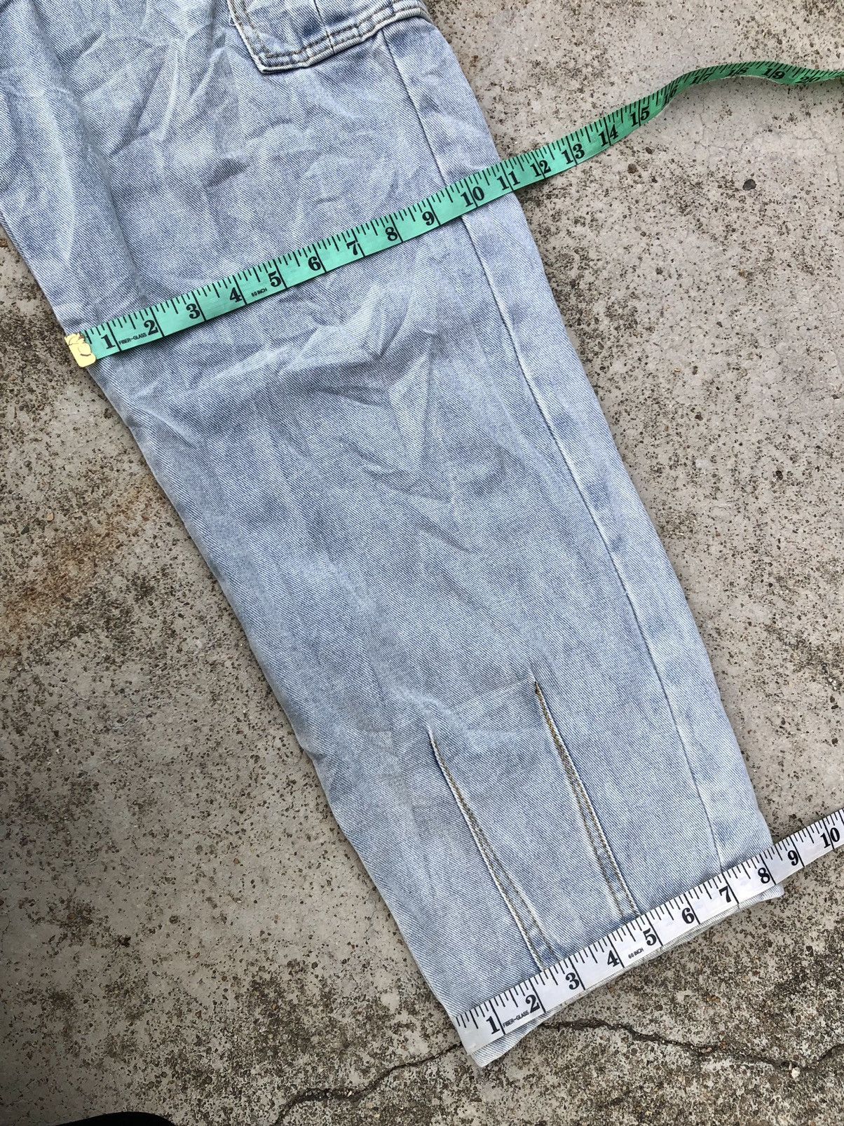 Hypebeast BAGGY⚡️⚡️LITE BLUE CARGO SIX POCKET JEANS Size US 28 / EU 44 - 9 Thumbnail