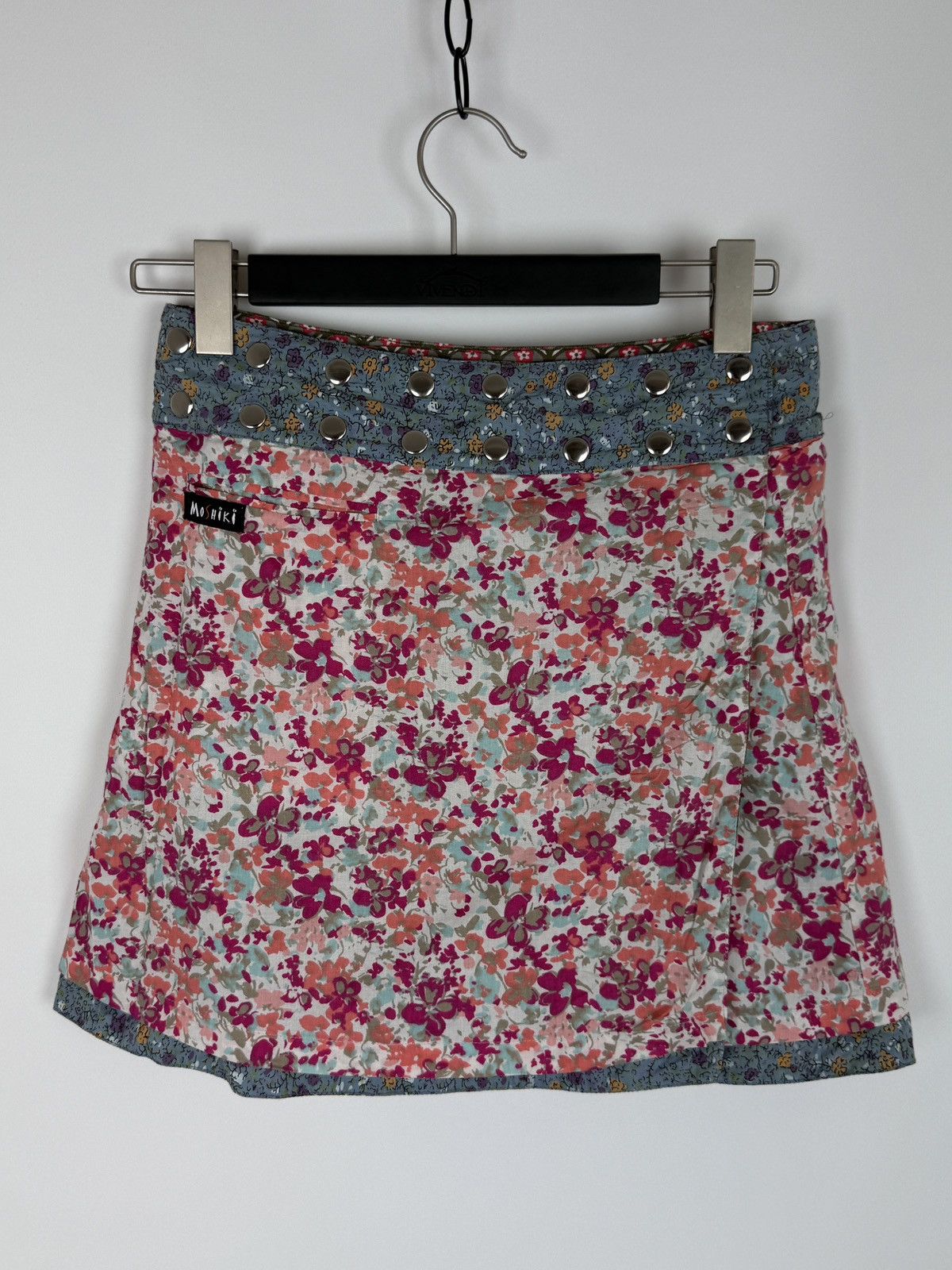 Vintage Y2K Vintage Moshiki & Nijens Patchwork Reversible Mini Skirt Size 30" / US 8 / IT 44 - 5 Thumbnail
