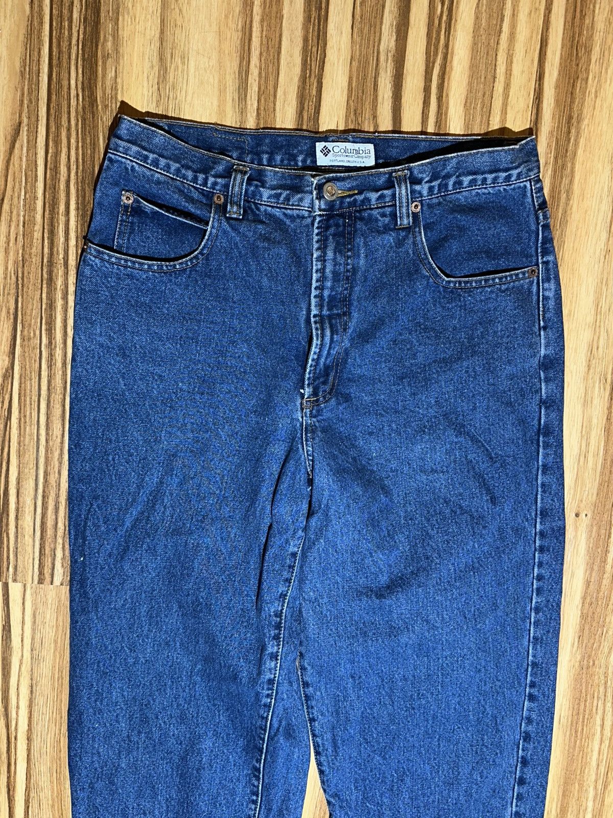 Columbia Columbia Womens Deep Blue Straight Jeans size 12r Size 34" / US 12 / IT 48 - 3 Thumbnail