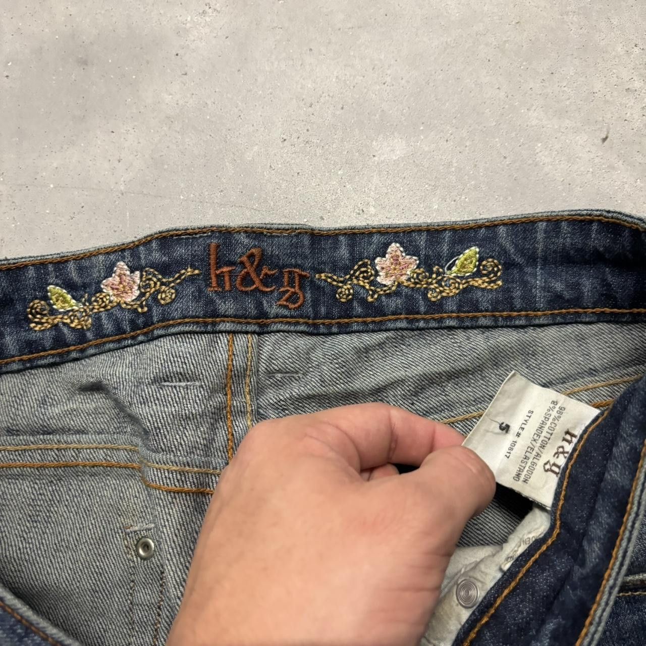 Japanese Brand × Vintage Crazy Vintage Y2K/2000s Grunge Dark Wash Bootcut Denim Jeans! Size US 29 - 8 Thumbnail