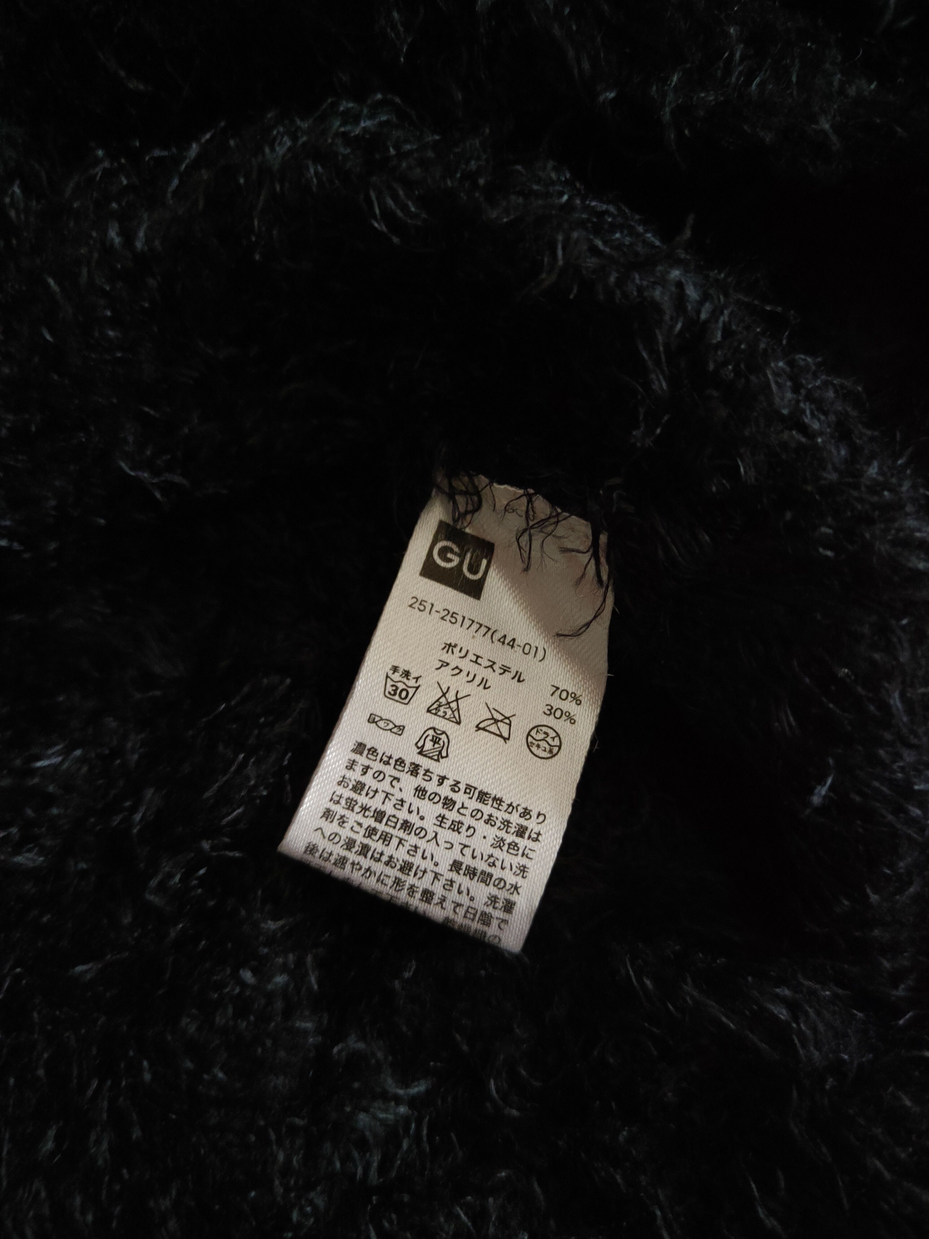 GU GU Black Shag Shaggy Fur Mohair Knitwear #S2171 Size L / US 10 / IT 46 - 11 Thumbnail
