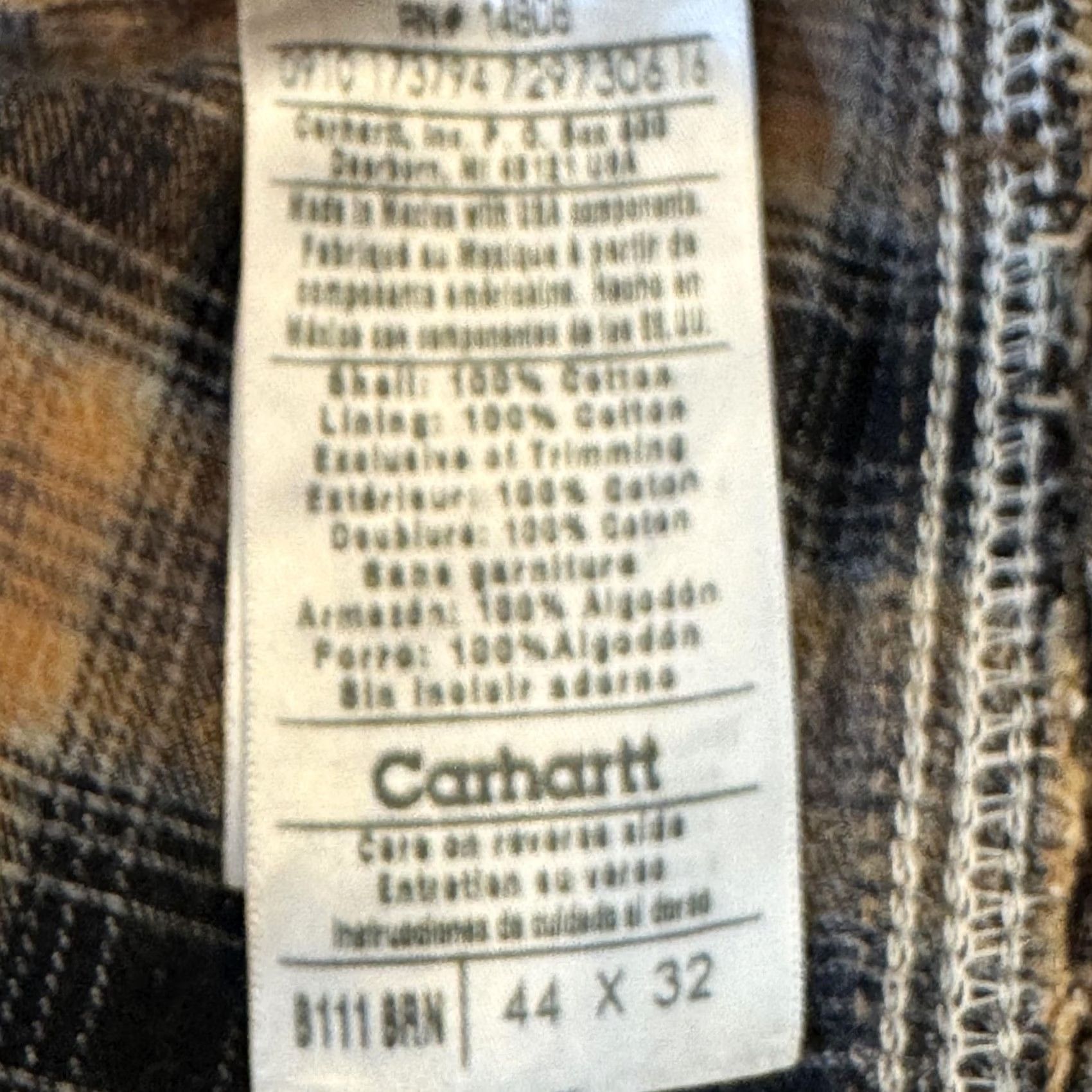 Carhartt Carhartt Pants Mens 44x32 Brown Flannel Lined Duck Dungaree Carpenter Work B111 Brown Mens 44x32 Carpenter Flannel Lined Workwear Pants Size US 44 / EU 60 - 5 Thumbnail