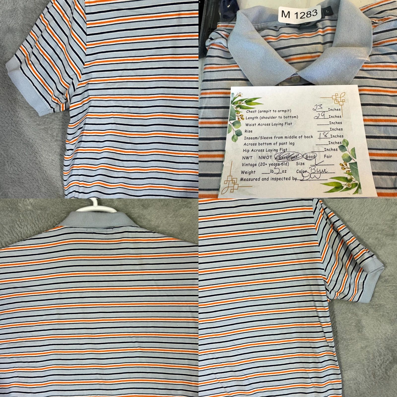 Polo Ralph Lauren Polo Ralph Lauren Polo Shirt Large Blue Multicolor Striped 100% Cotton Shirt Mens Polo Shirt Large Blue Multicolor Striped Size US L / EU 52-54 / 3 - 8 Thumbnail