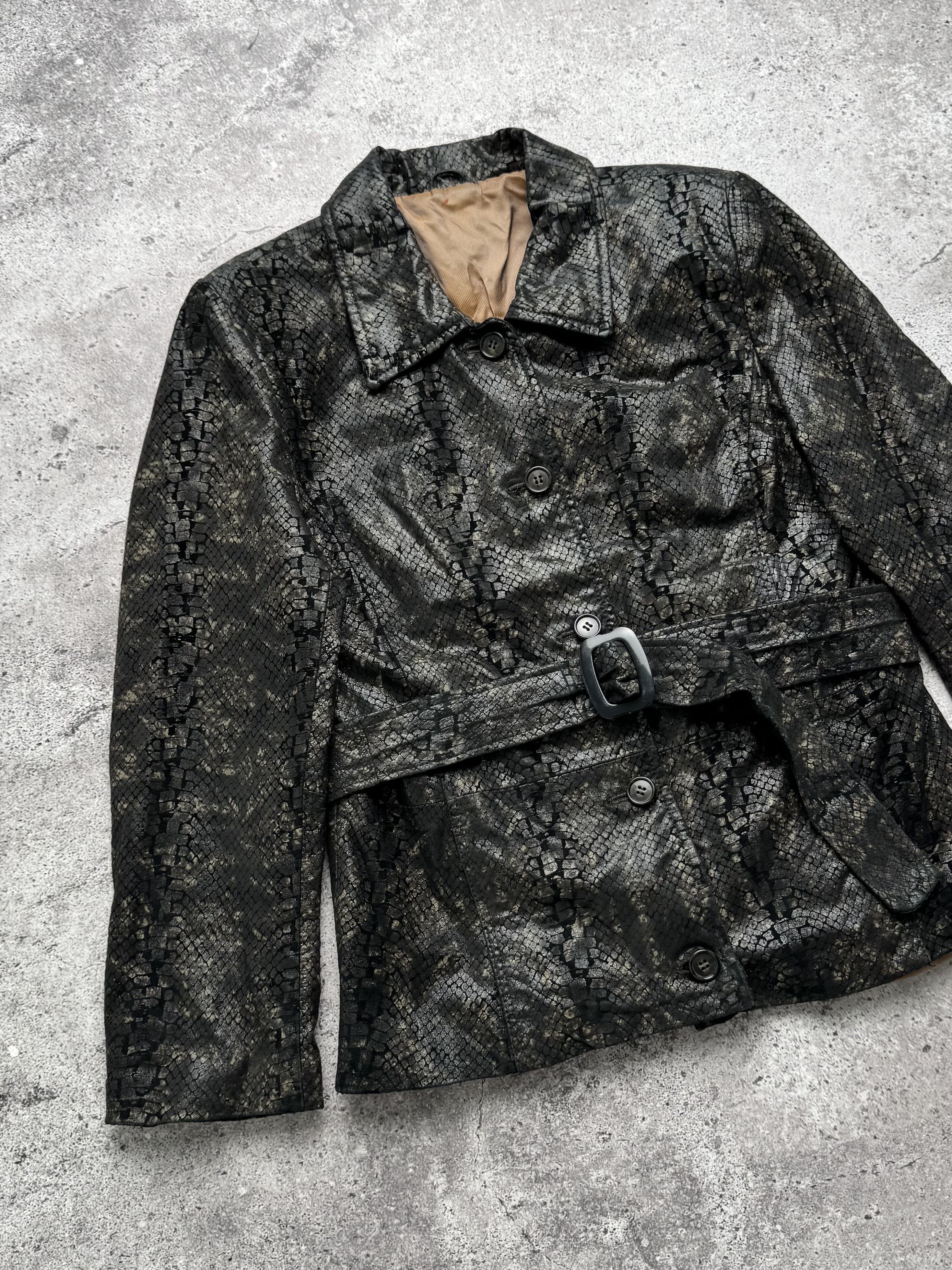 Vintage Vintage Snake Print Leather Jacket C5(V401) Size L / US 10 / IT 46 - 2 Thumbnail