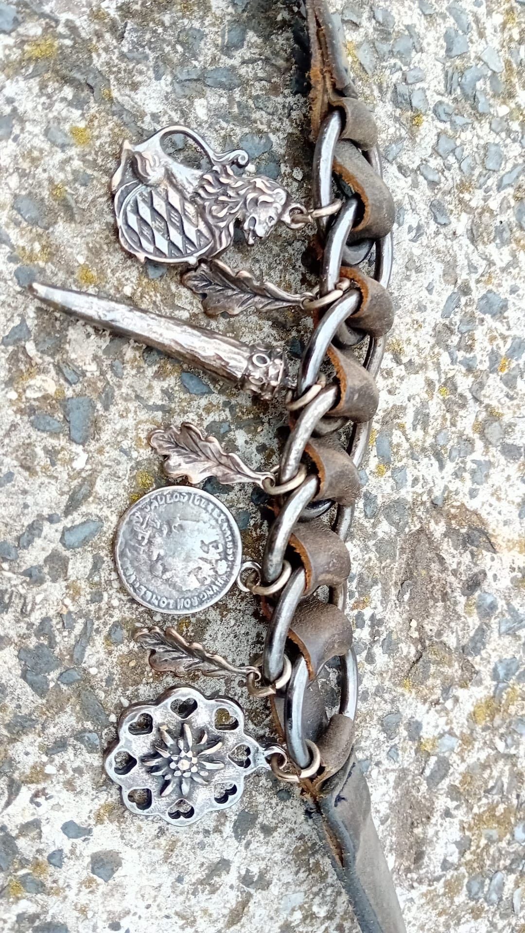 Vintage Max Topfer Leather Belt With Elements Leaf,Edelweiss 96cm Size ONE SIZE - 2 Thumbnail