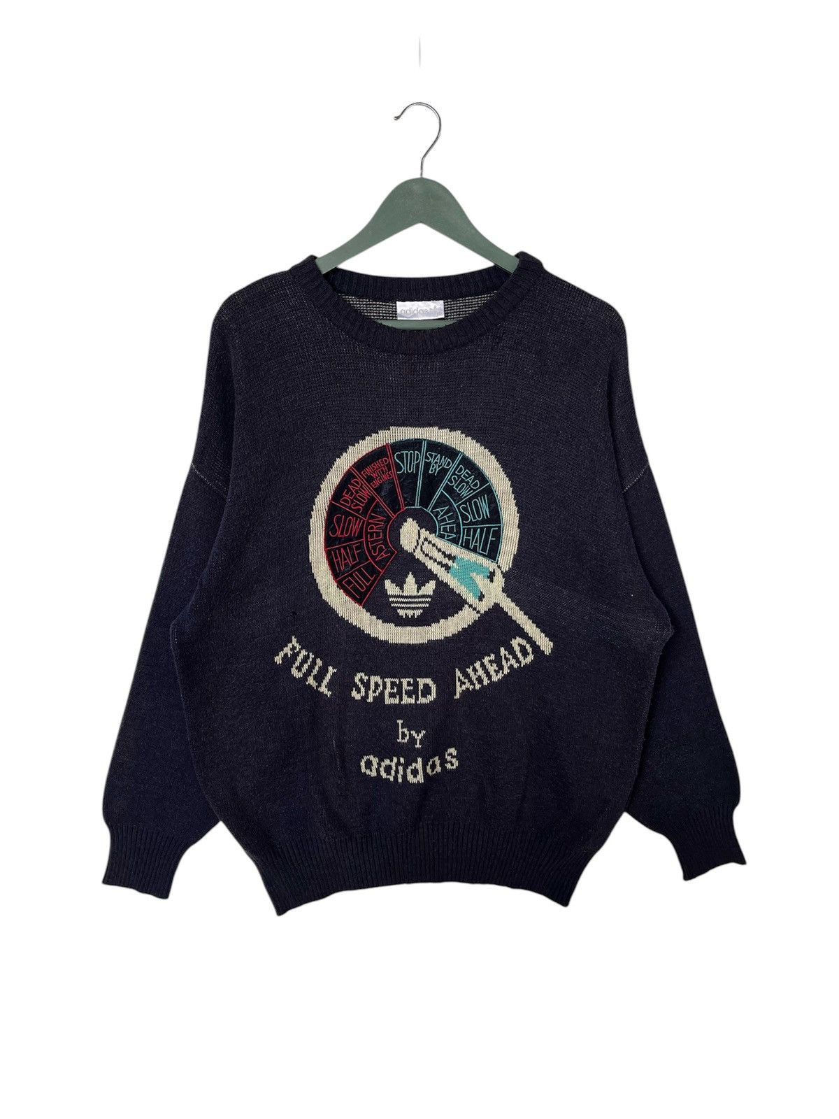 Adidas Vintage 90s Adidas Knitwear Sweatshirt Size US L / EU 52-54 / 3 - 1 Thumbnail