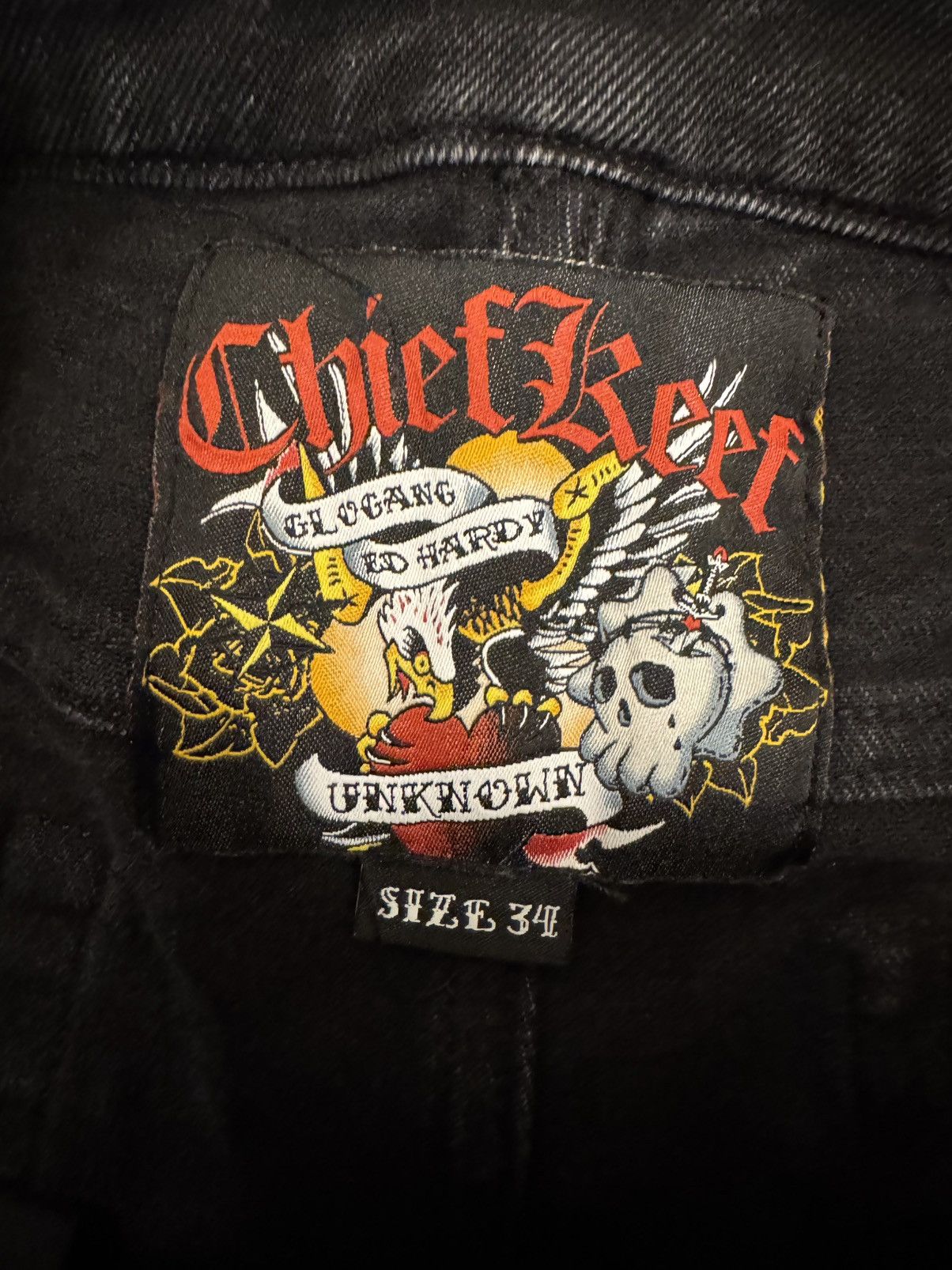 Ed Hardy × Glo Gang × Unknown London Ed Hardy x Chief Keef Flared Jeans Size US 34 / EU 50 - 5 Thumbnail