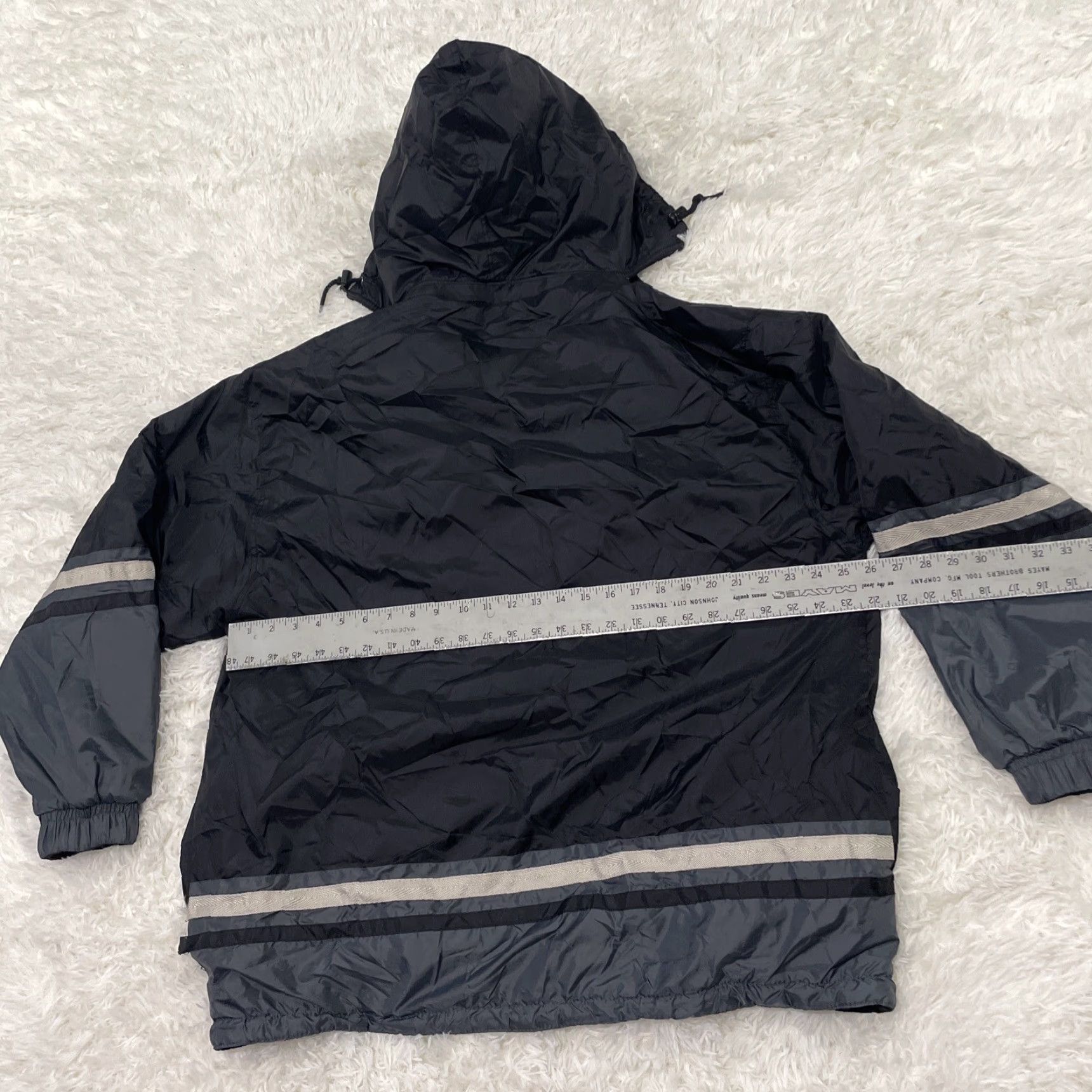 Vintage VINTAGE XNT Jacket Men L Zip Hood Black Geometric Cut Sew Fleece Lined Ski Anorak Nylon Softshell Insulated Regular Size XNT Mens Size US L / EU 52-54 / 3 - 7 Thumbnail