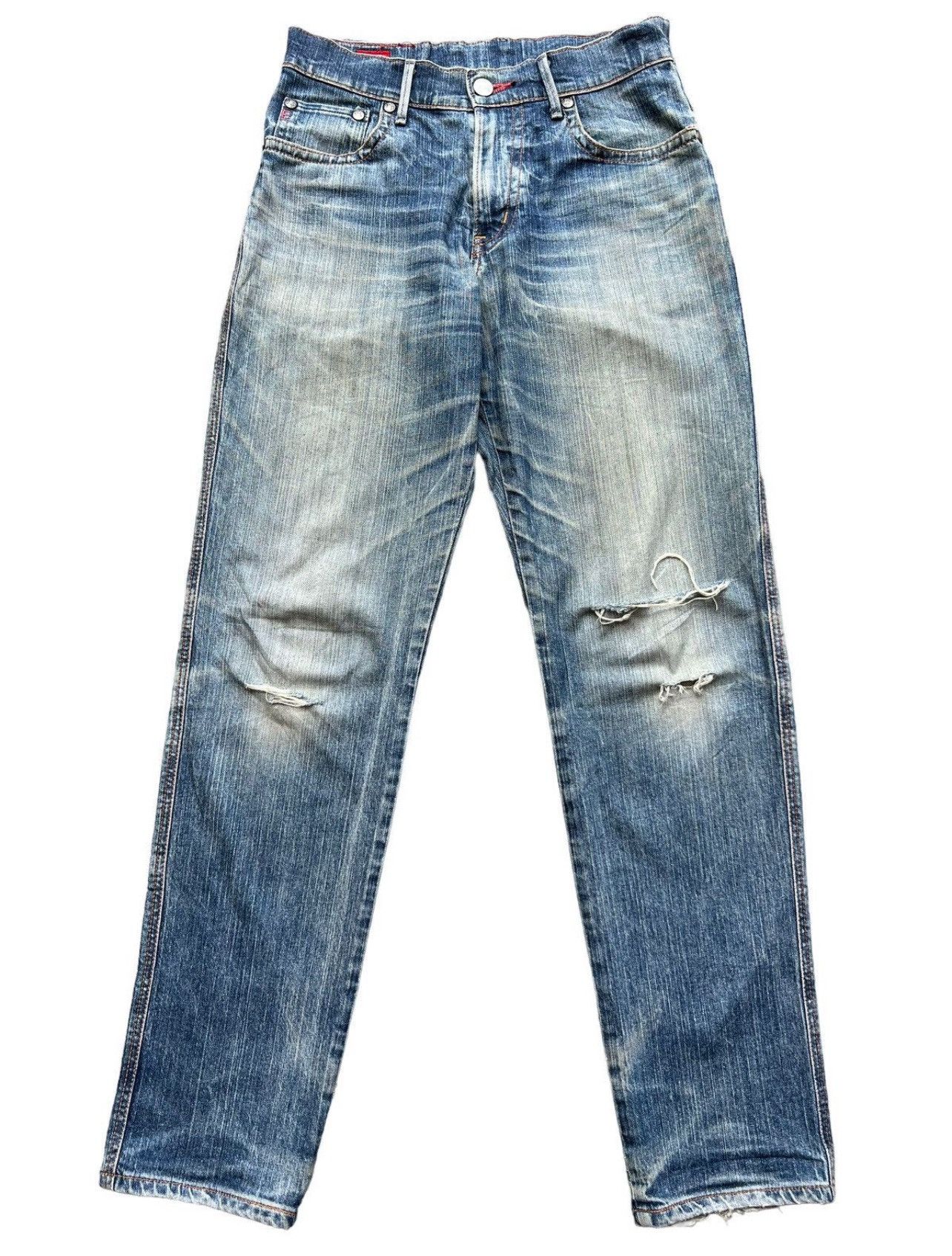 Edwin Vintage Edwin Blue Trip Distressed Jeans 32x34 Size US 32 / EU 48 - 1 Thumbnail