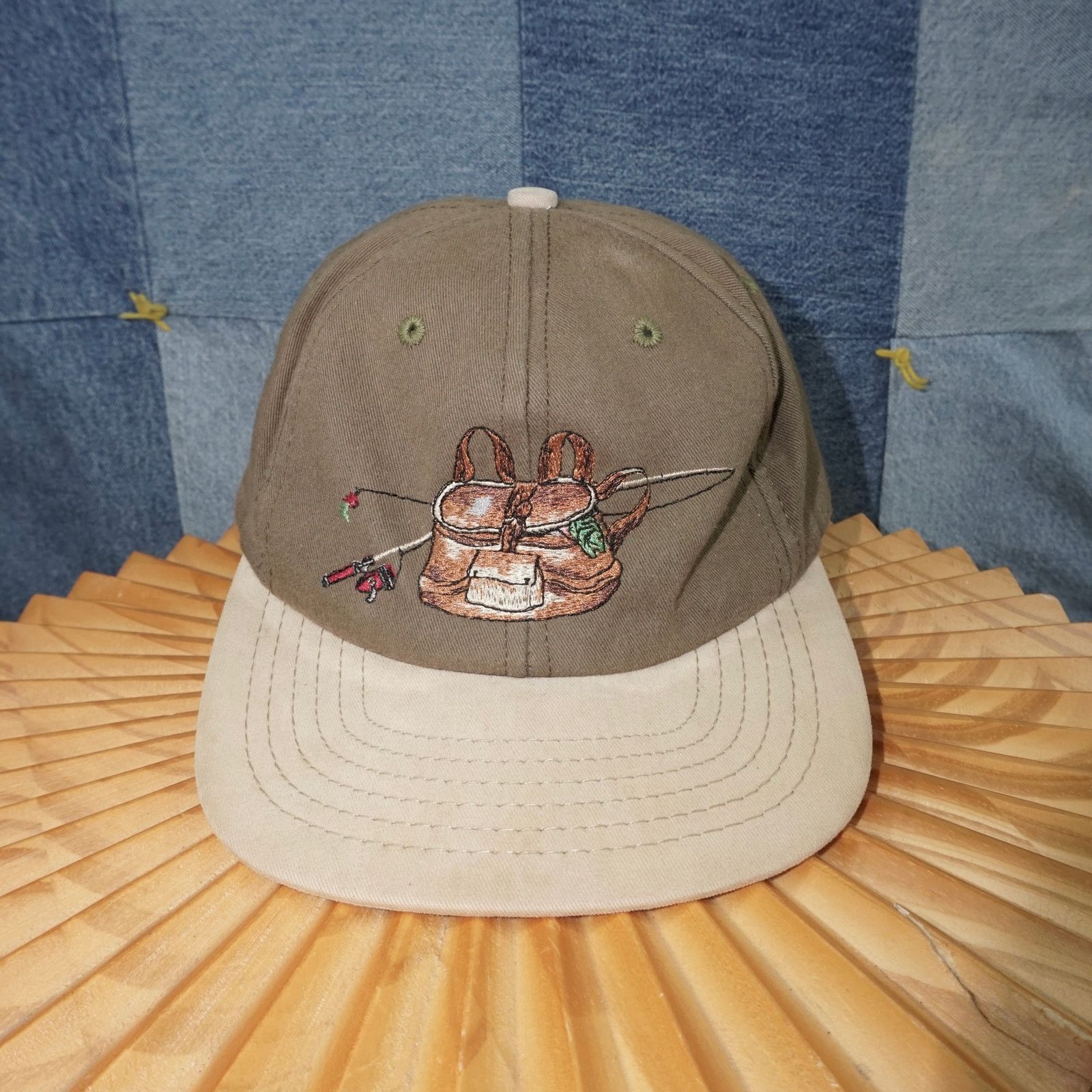 Vintage OSFA - Vintage 1990s fishing bag embroidered essential hat Size ONE SIZE - 1 Thumbnail