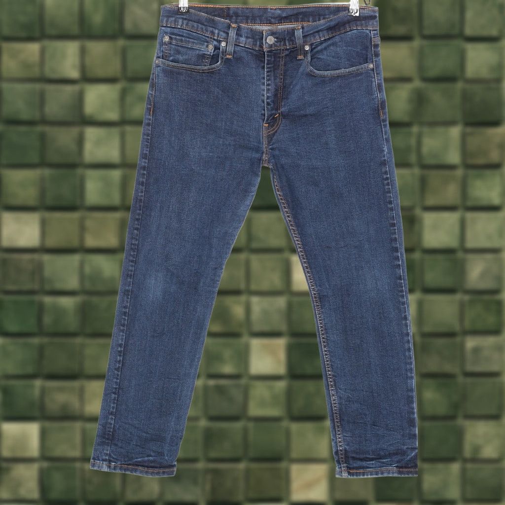 Levi's LEVI’S 502 Tapered Stretch Jeans Men 34 Regular Blue M Code 5-Pocket Design Rise Mid Inseam 27 Size US 34 / EU 50 - 1 Thumbnail