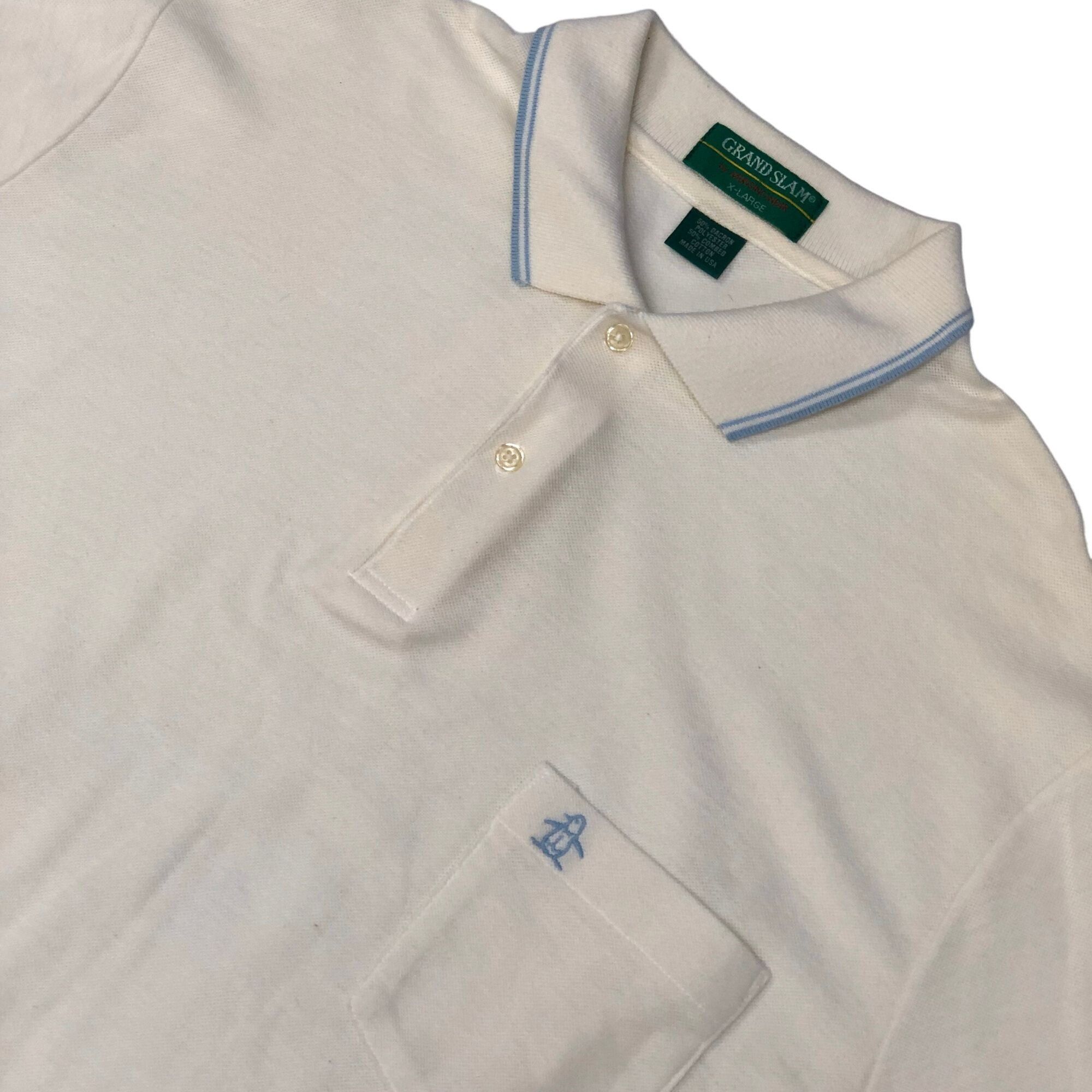 Grand Slam Vtg Munsingwear White Knit Surf Polo Penguin Logo Shirt Size US XL / EU 56 / 4 - 1 Thumbnail