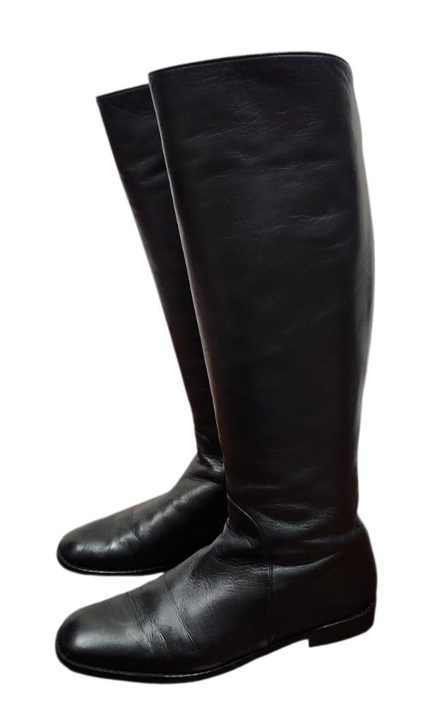 Stuart Weitzman Stuart Weitzman Black Leather Knee High Riding Boots Side Size US 7.5 / IT 37.5 - 7 Thumbnail