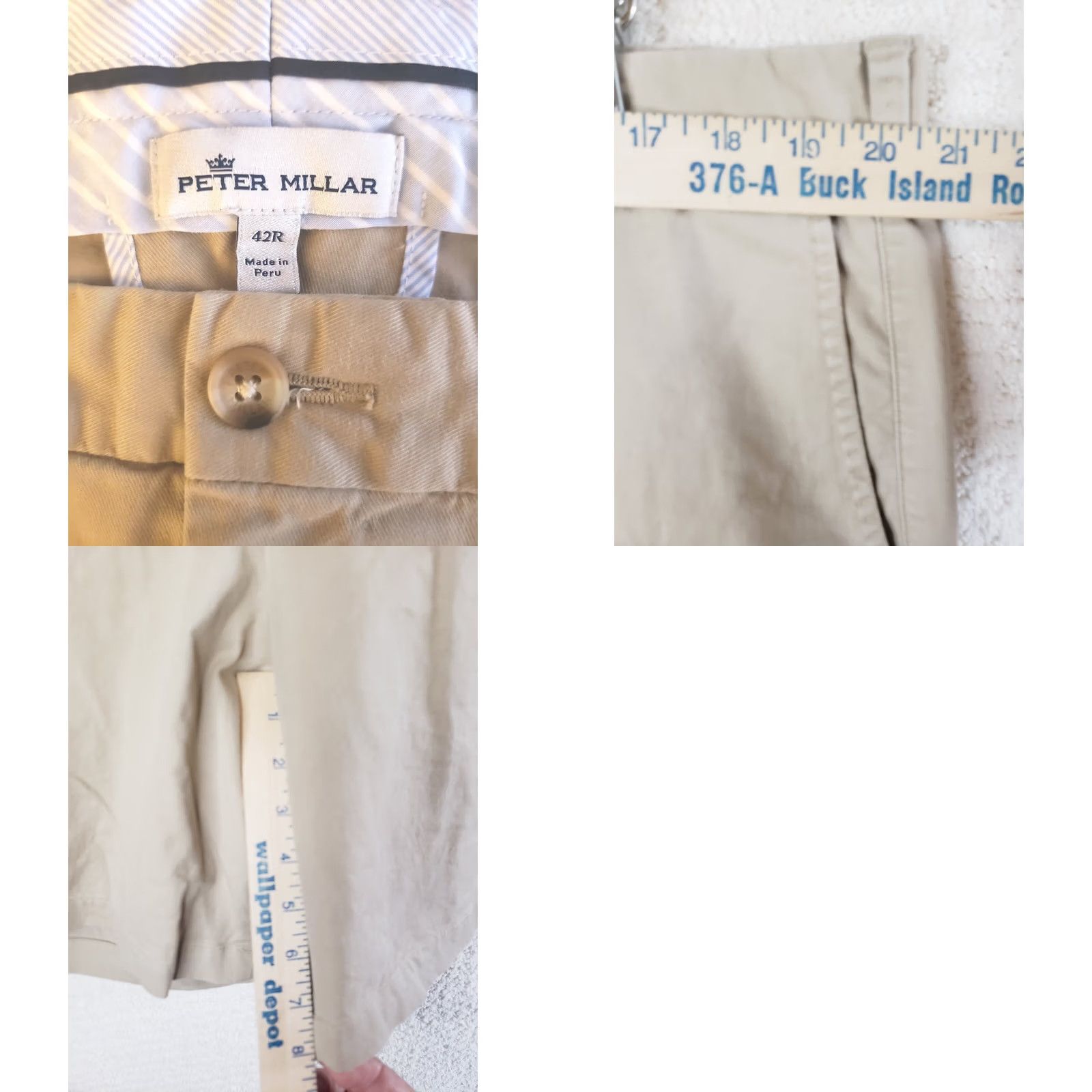 Peter Millar Peter Millar Men's Shorts 42x8 Khaki Tan 100% Cotton Chino Golf Shorts Baggy? (Note: ensure concise) Size US 42 / EU 58 - 8 Thumbnail